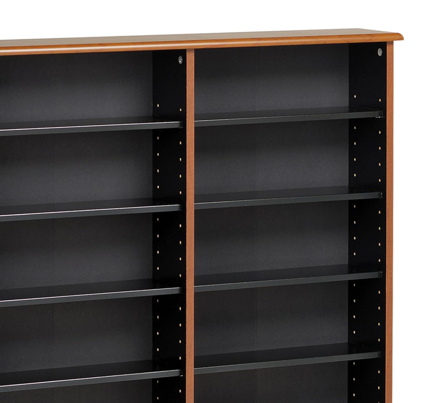 Prepac Triple Width Wall Storage Cherry & Black : Holds 960 CDs, 405 DVDs, Adjustable 24 Shelves