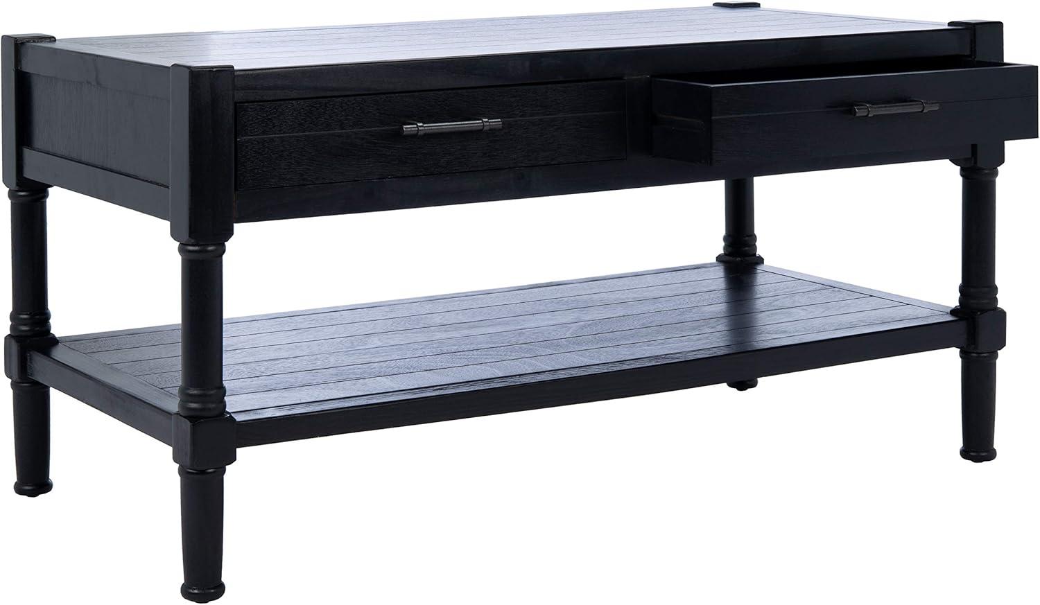 SAFAVIEH Filbert Solid 2 Drawer Coffee Table, Black