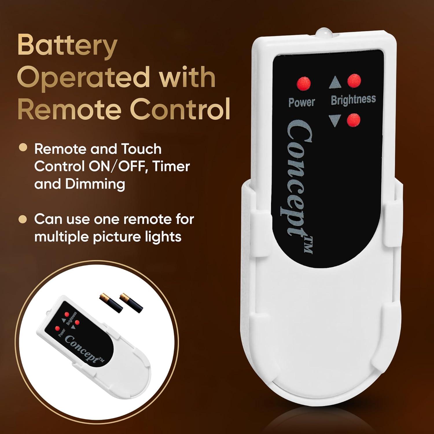 Concept Lighting Concept Cordless Battery Powered LED Picture Light
