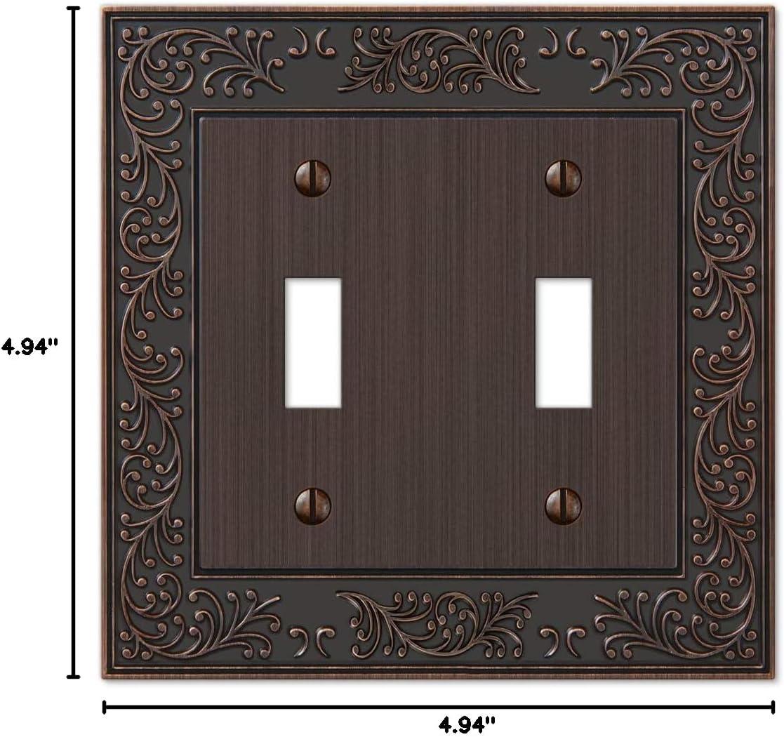 Aged Bronze Double Toggle Cast Metal Wallplate