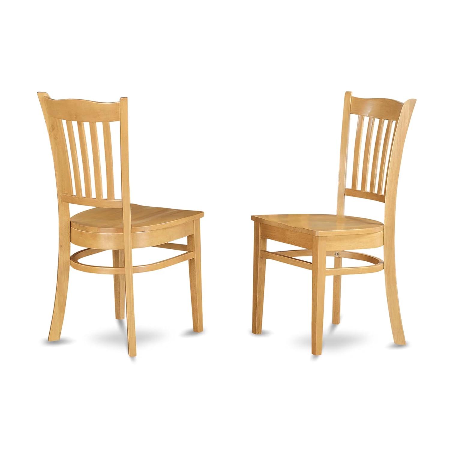 East West Furniture Avon 5-piece Wood Dining Table and Chair Set in Oak