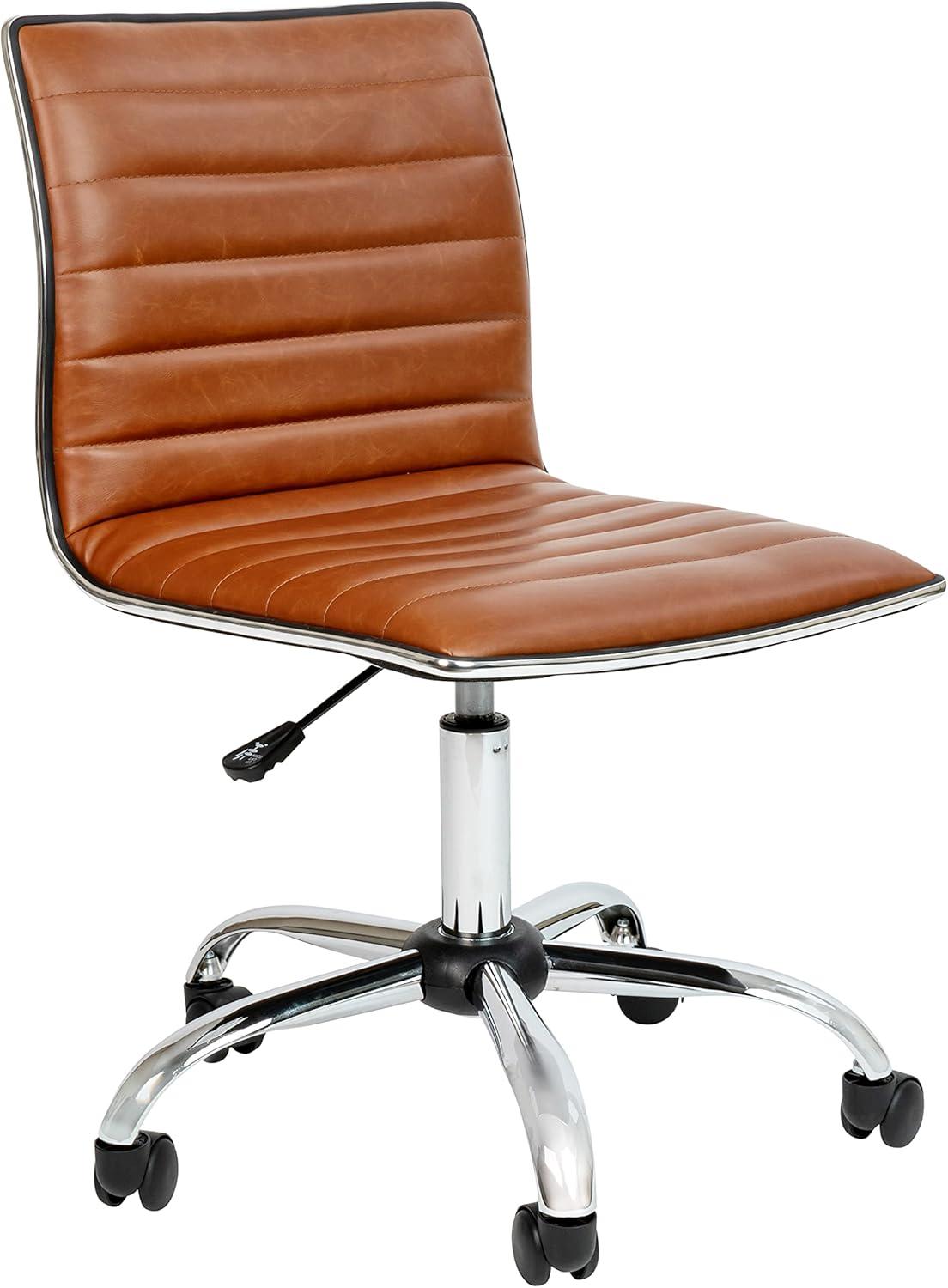 Flash Furniture Merchiston Low-Back Modern Ribbed Upholstered Vinyl Swivel Desk Chair by Flash Furniture