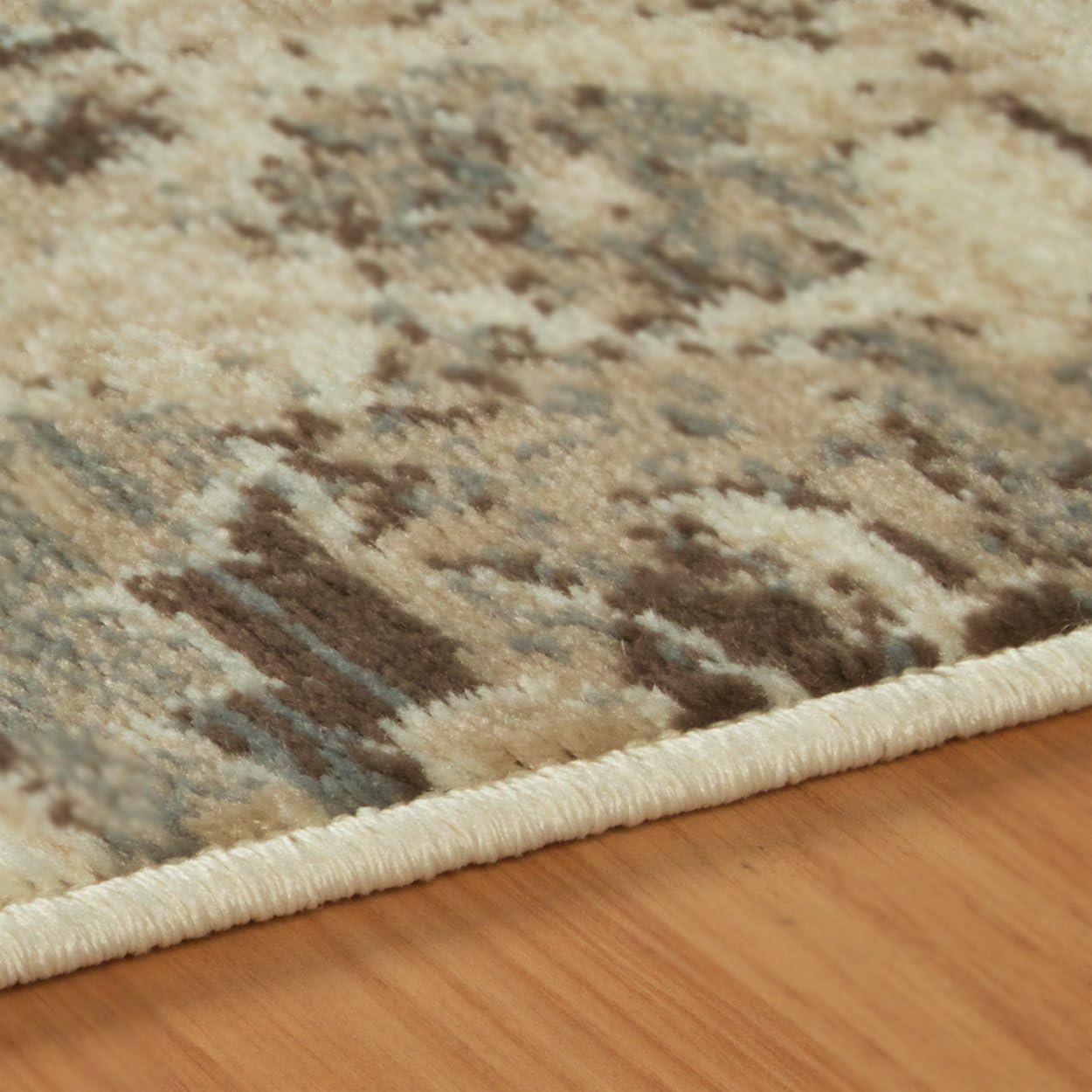 Fawn Beige 8' x 10' Floral Synthetic Area Rug