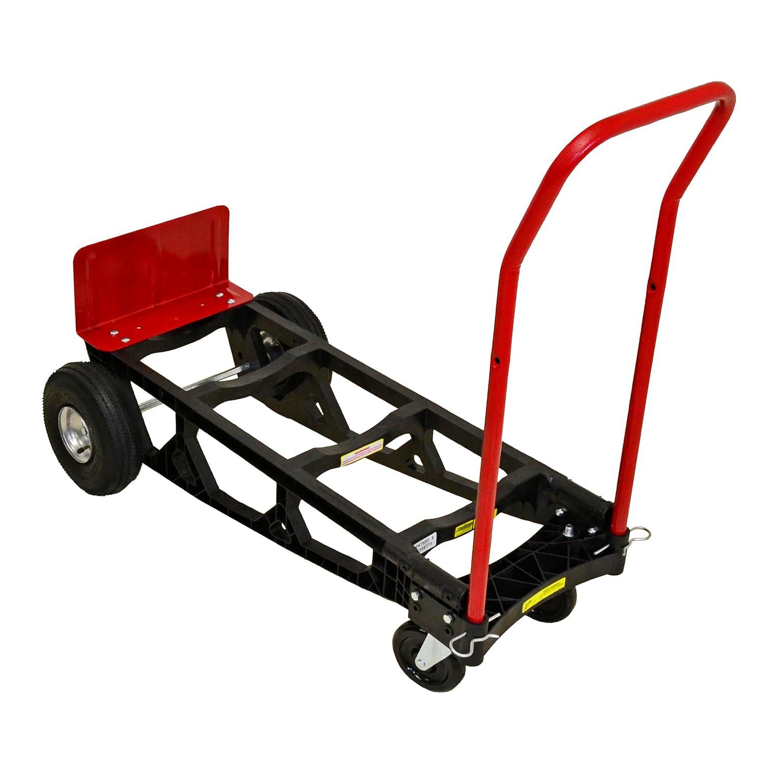 Milwaukee Hand Trucks Nylon Convertible Truck with 10? Pneumatic Tires