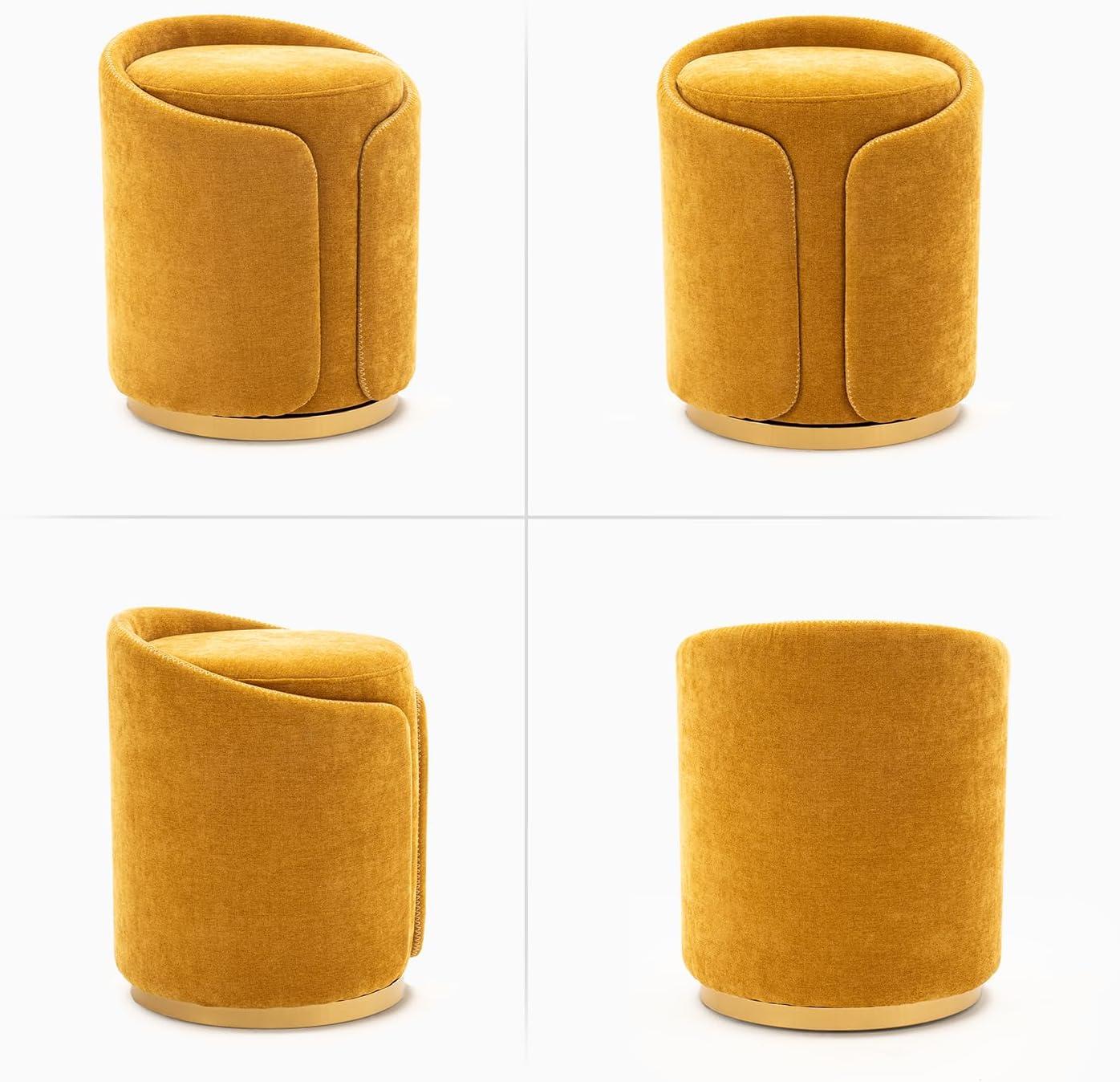 Mercer41 Juriana Metal Accent Stool Swivel Vanity Ottoman & Reviews | Wayfair