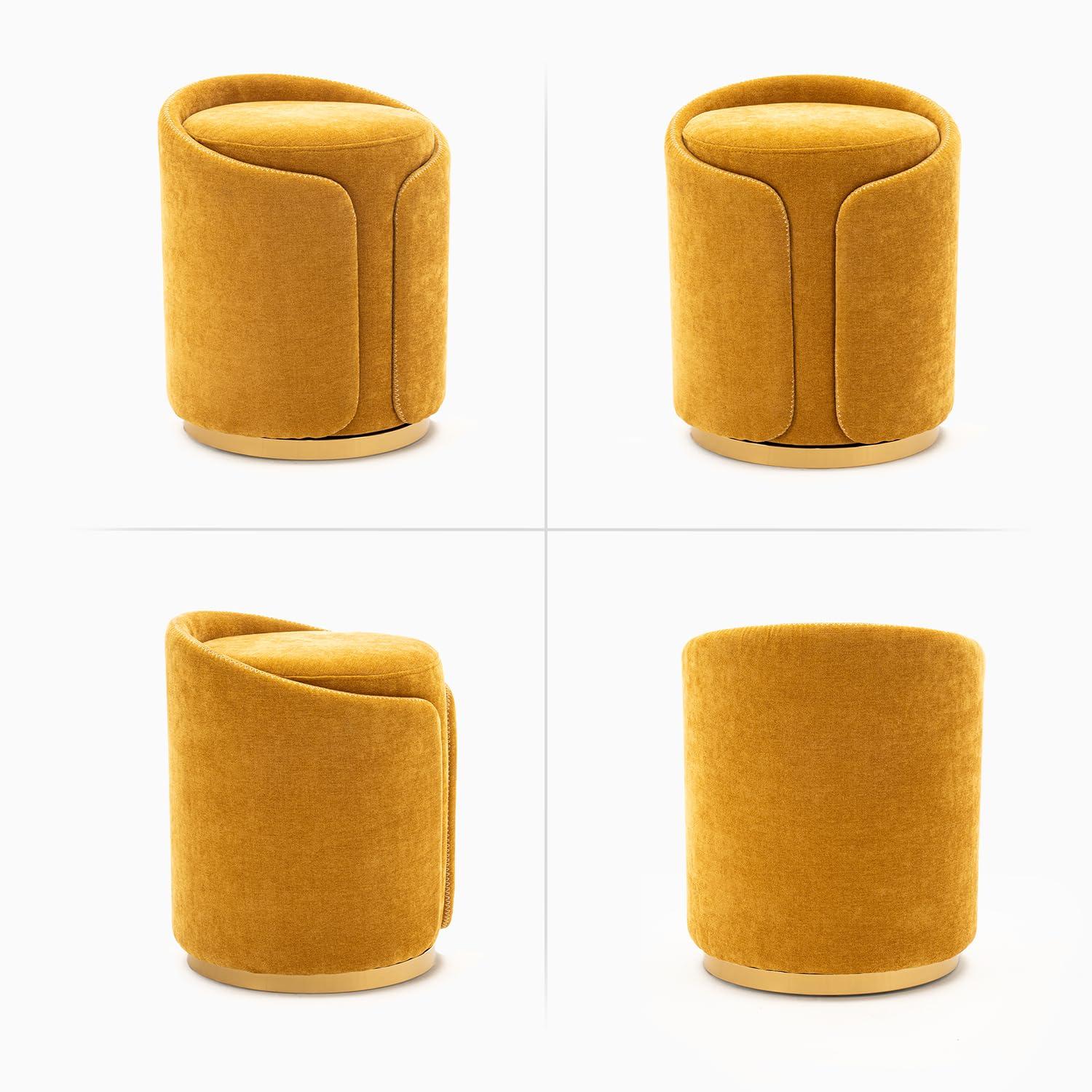 Mercer41 Juriana Metal Accent Stool Swivel Vanity Ottoman & Reviews | Wayfair