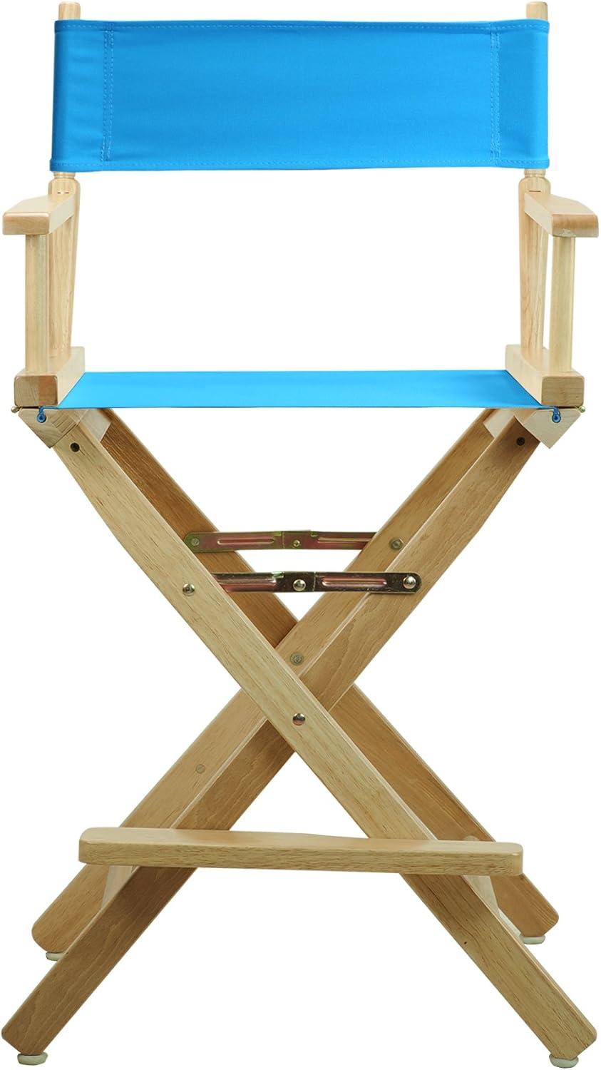 Natural Wood Director's Chair with Turquoise Canvas