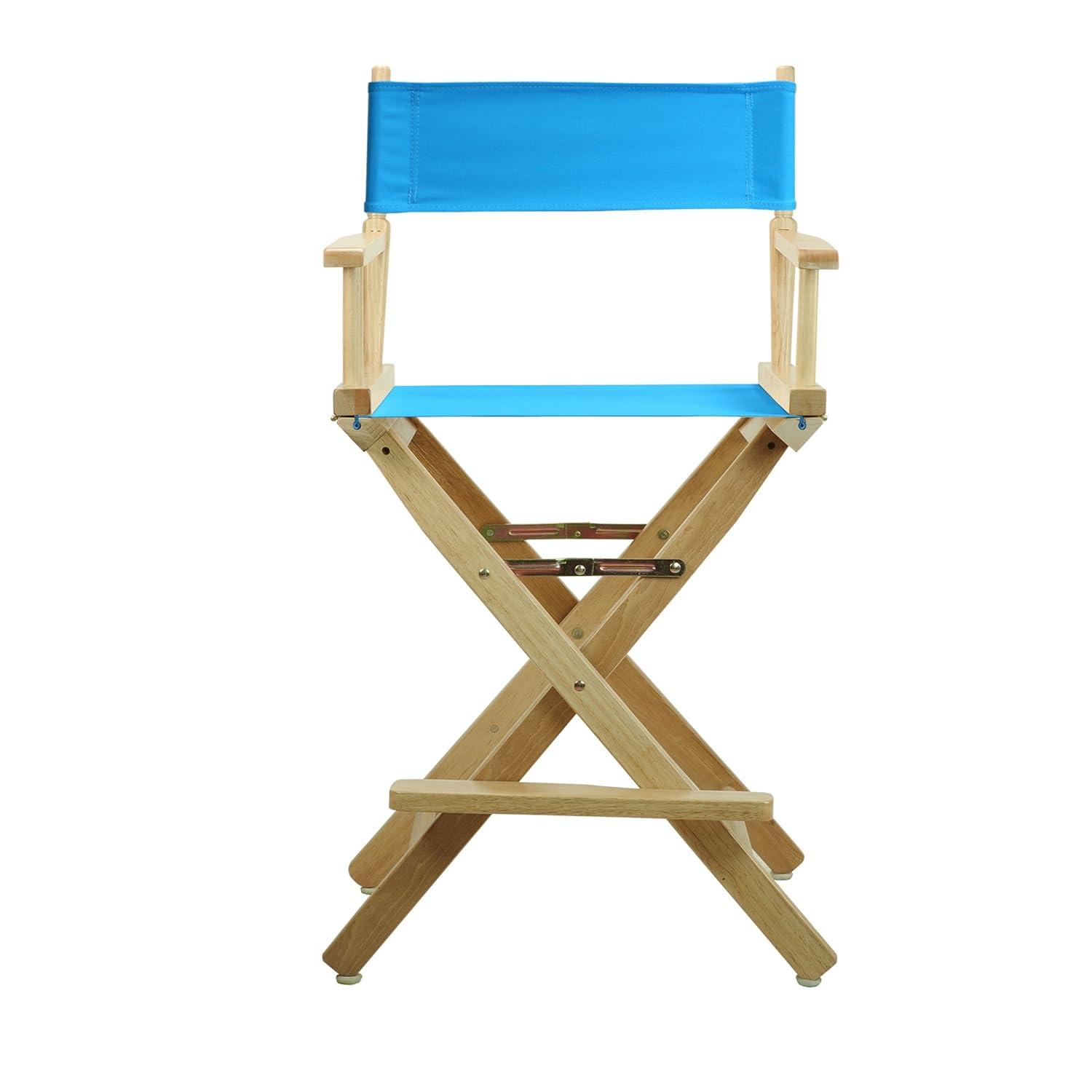 "24" Director's Chair Natural Frame-Turquoise Canvas"