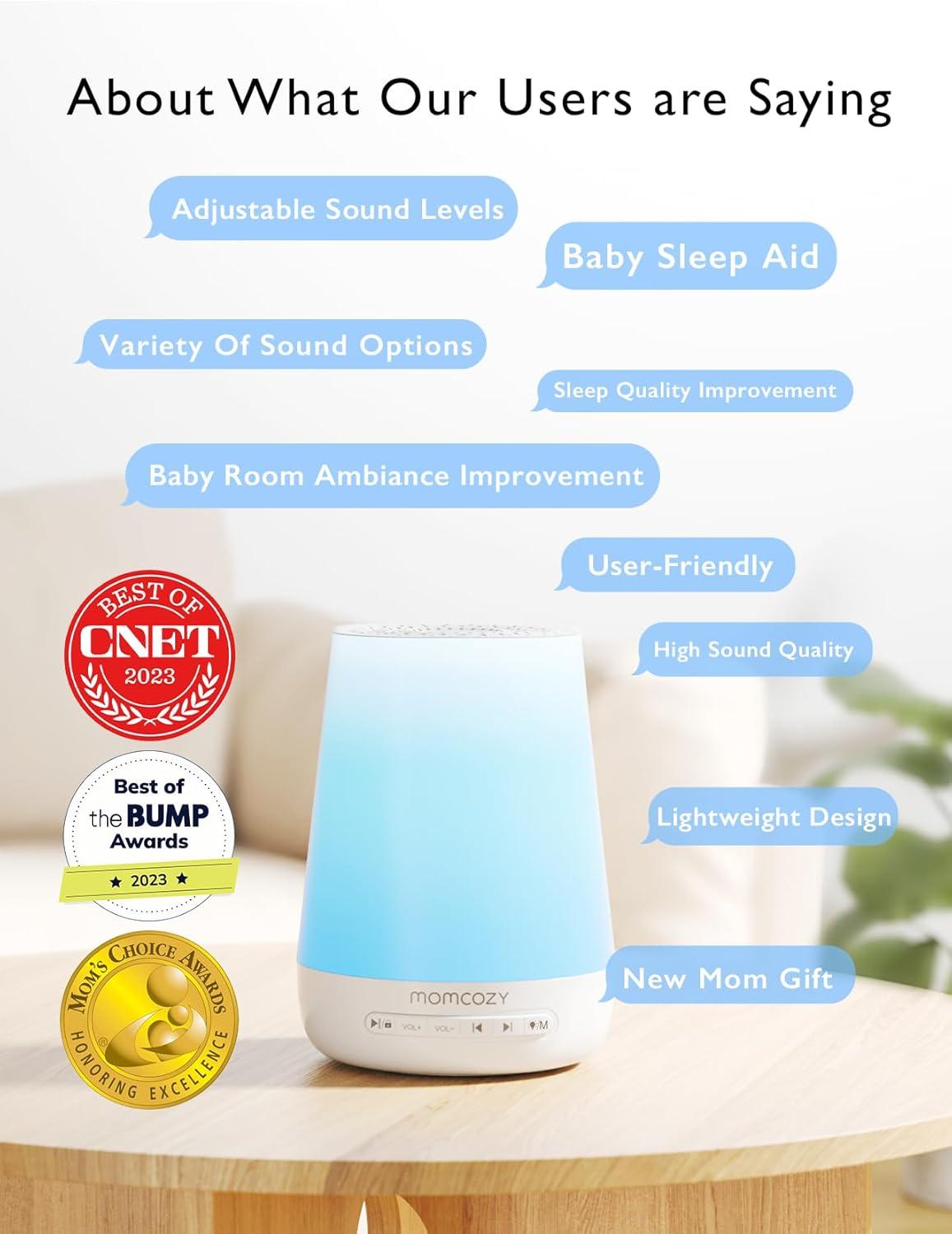 Blue Smart White Noise Machine with Night Light and App Control