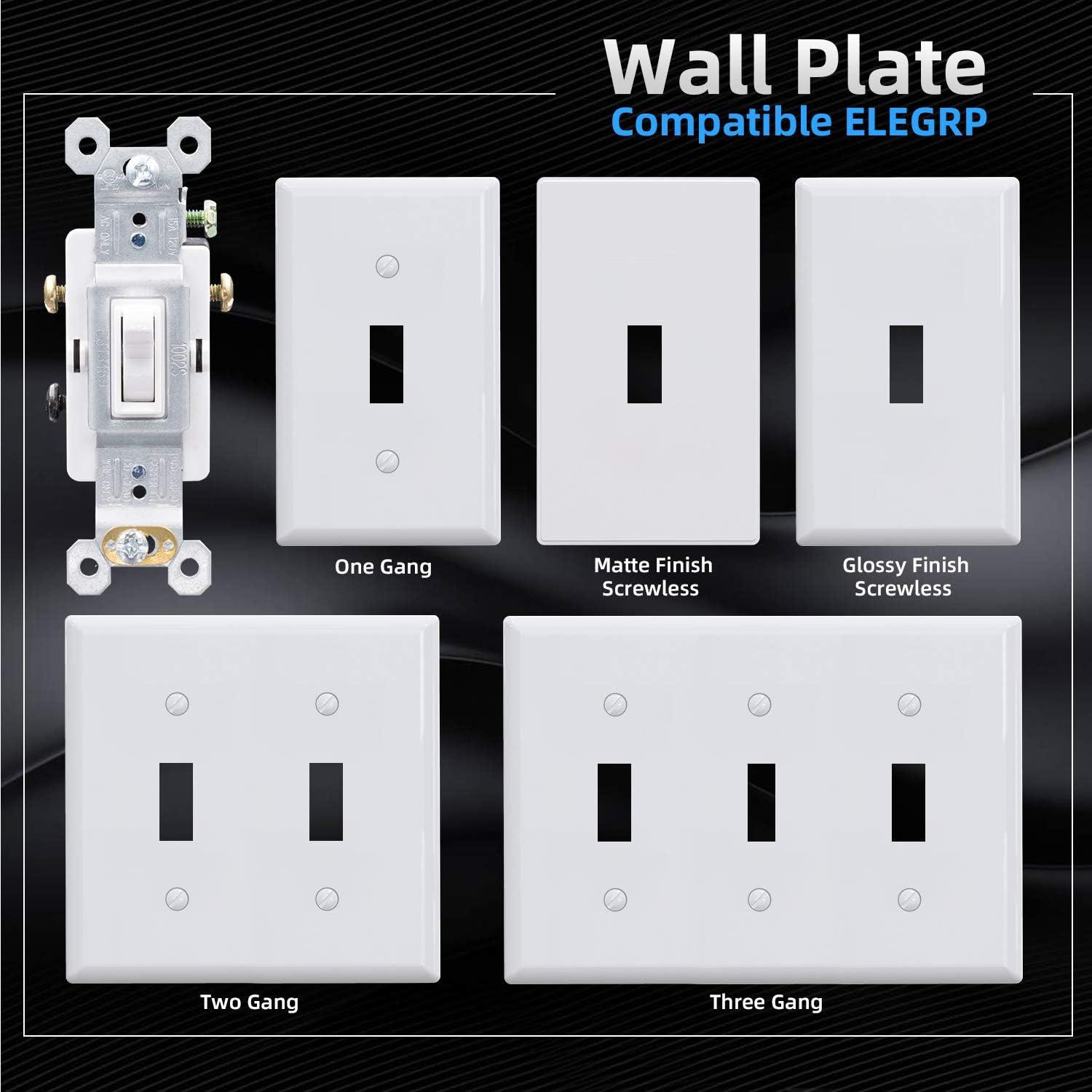 Glossy White 3-Way Toggle Light Switch 15 Amp