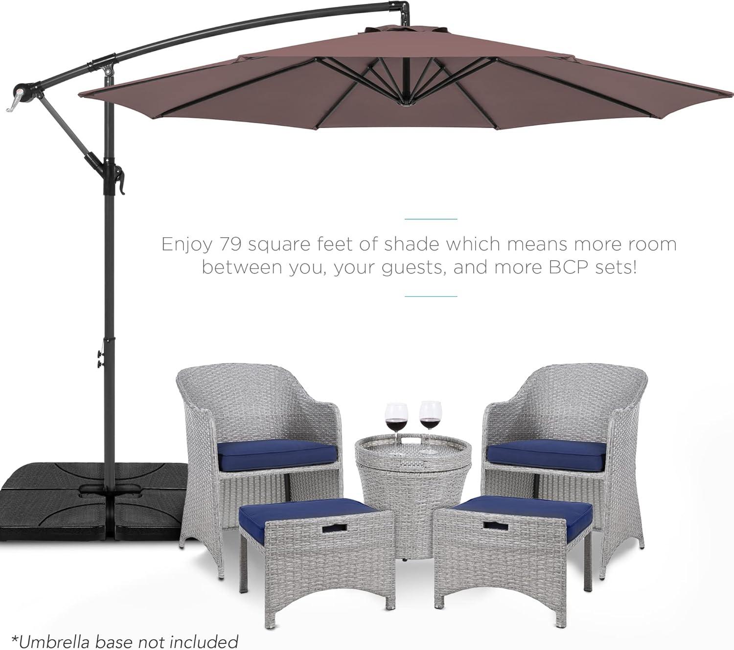 Best Choice Products 10ft Offset Hanging Outdoor Market Patio Umbrella w/ Easy Tilt Adjustment