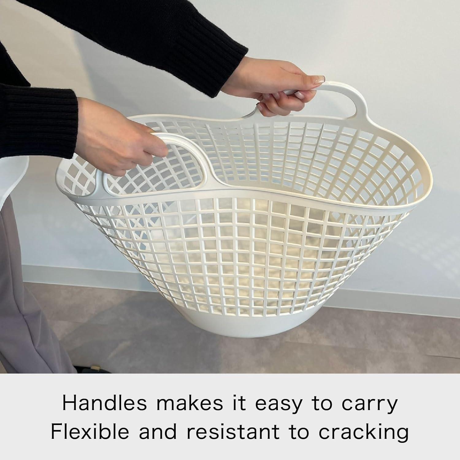 Plastic Laundry Basket with Handles