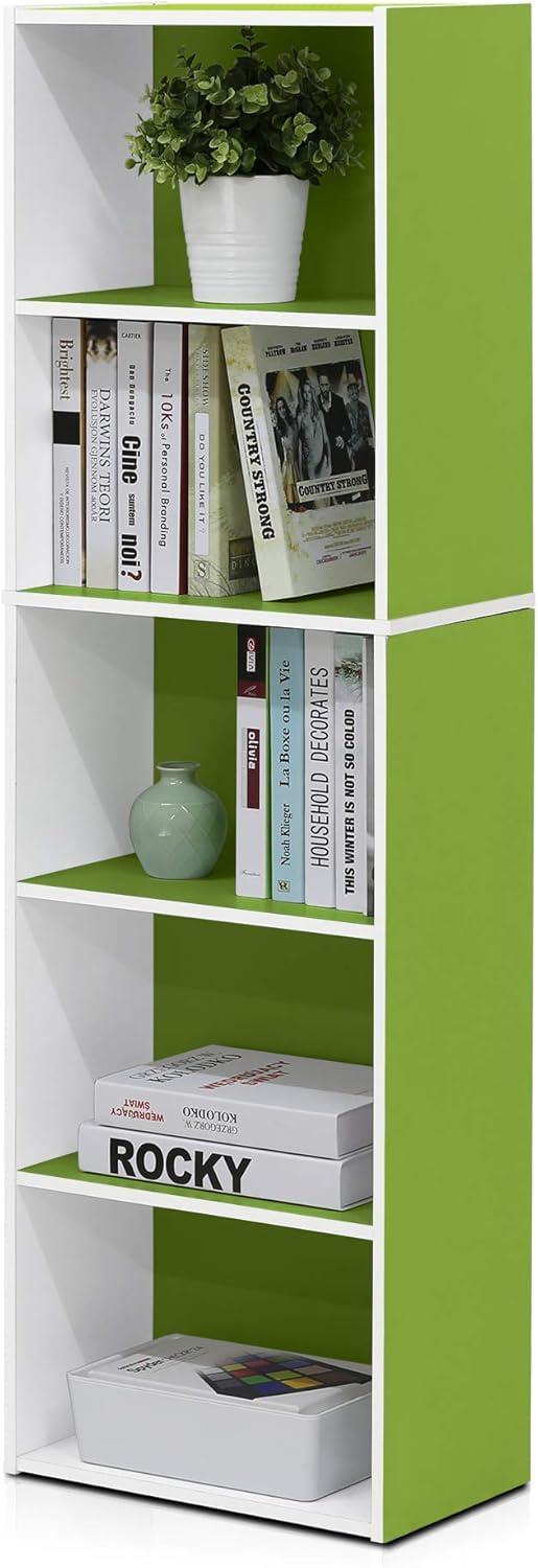 Furinno 5 Cube Reversible Storage Bookcase Open Shelf Organzier Horizontal Vertical,Green