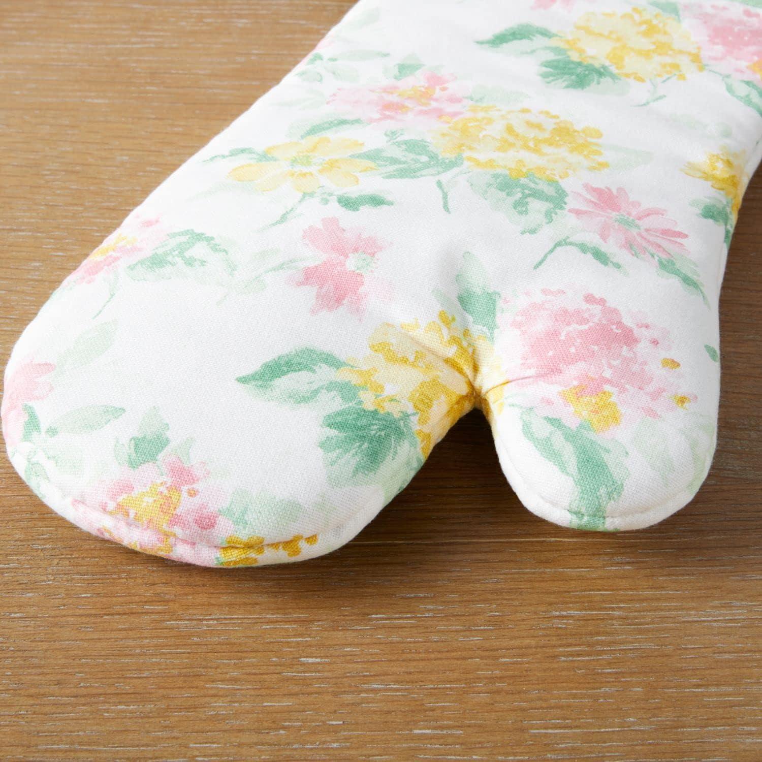 Martha Stewart Amber Floral Oven Mitt & Pot Holder Set 2-Pack