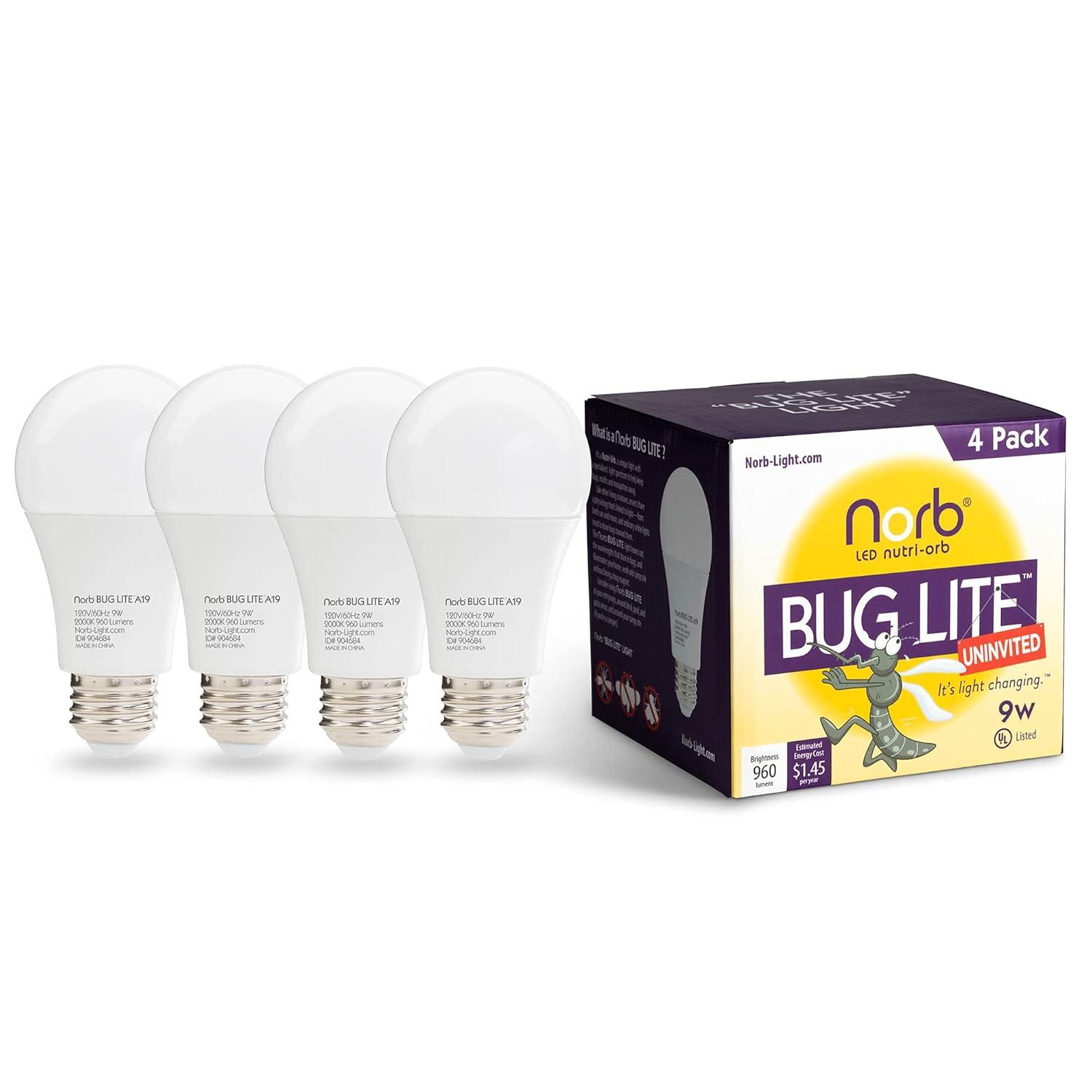 Amber Yellow LED Outdoor Bug-Reducing Light Bulb, 9W