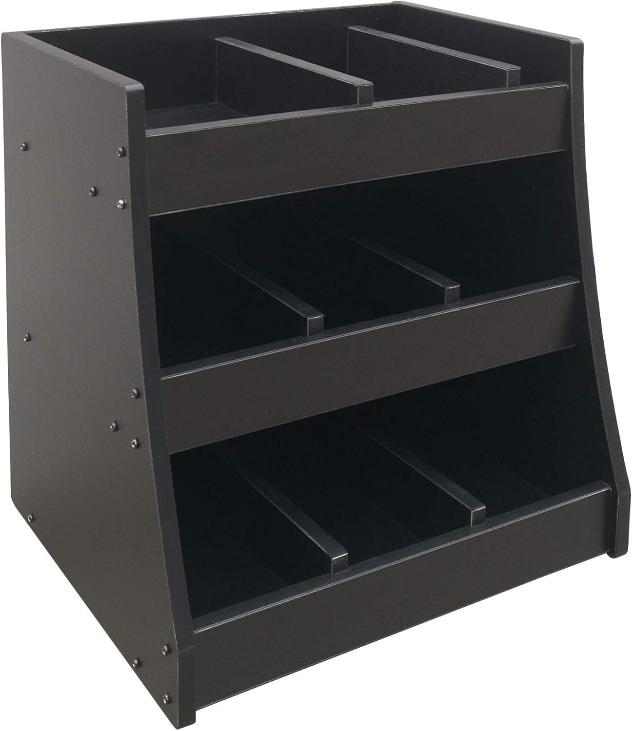 Black MDF 3-Shelf Adjustable Condiment Organizer