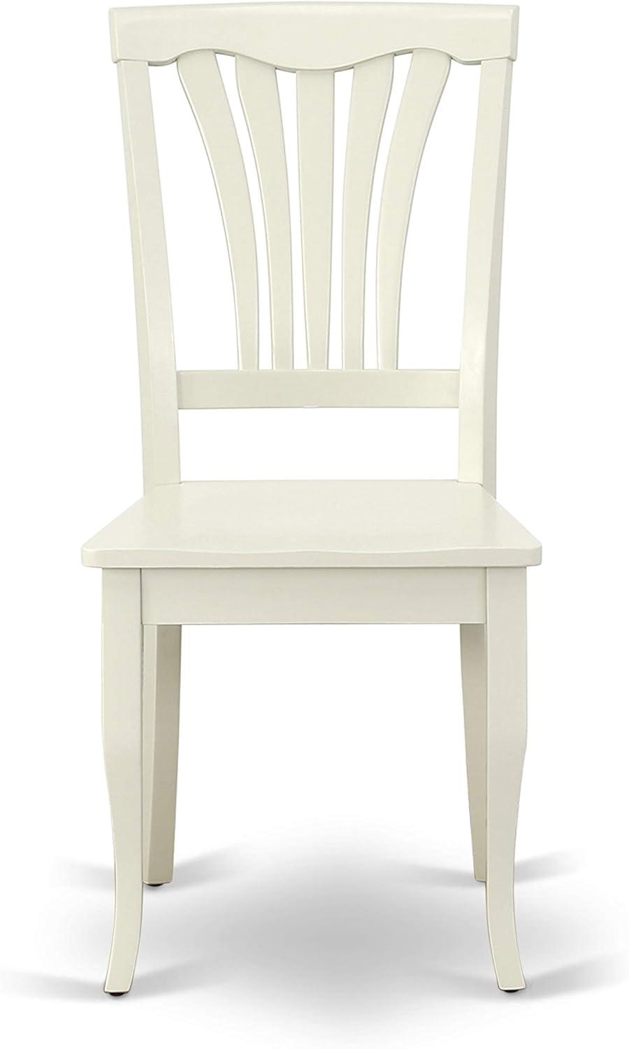 East West Furniture Boston 5-piece Dining Set with Slatted Chairs in Linen White