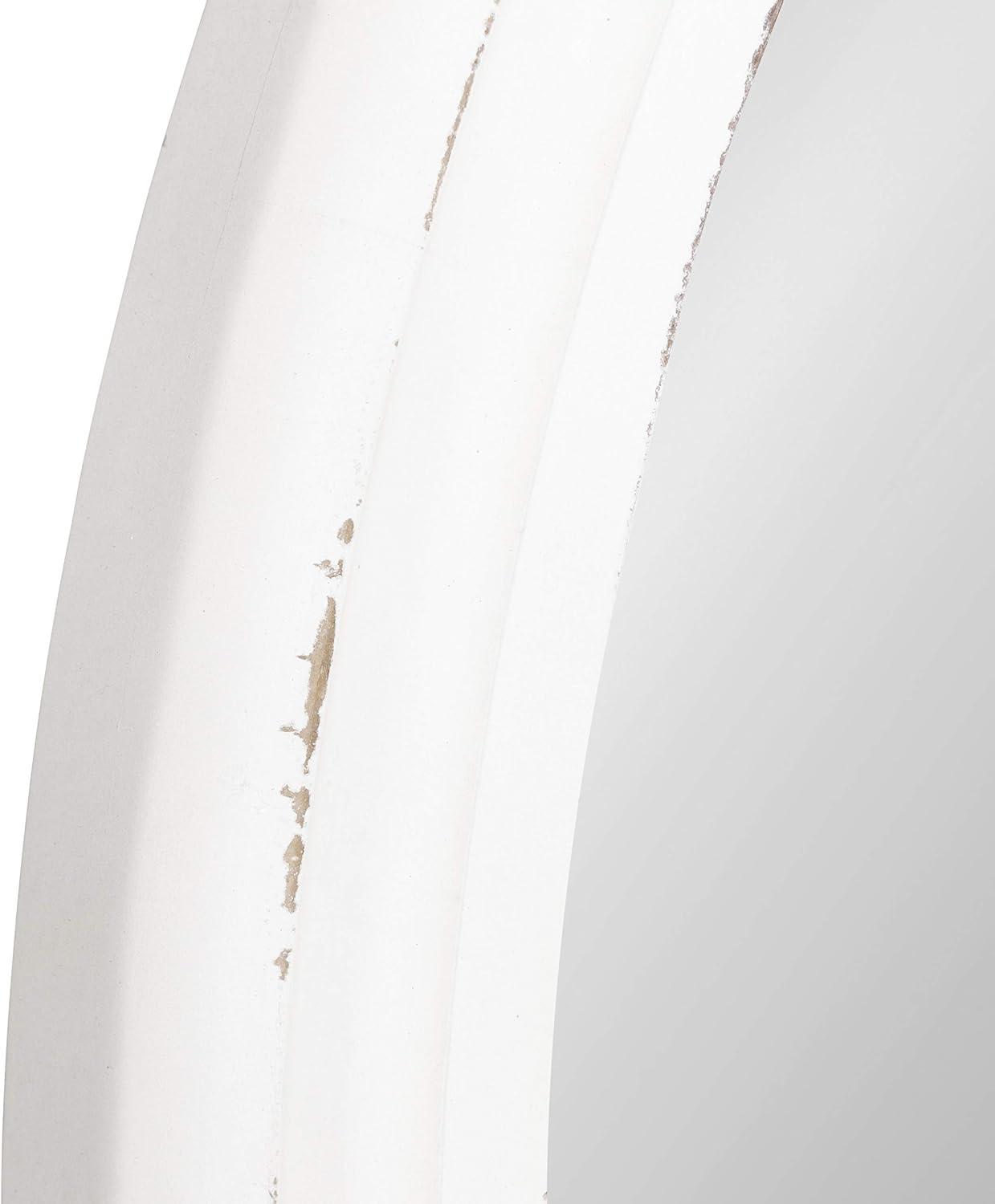WallBeyond 28" Wood Round Mirror White