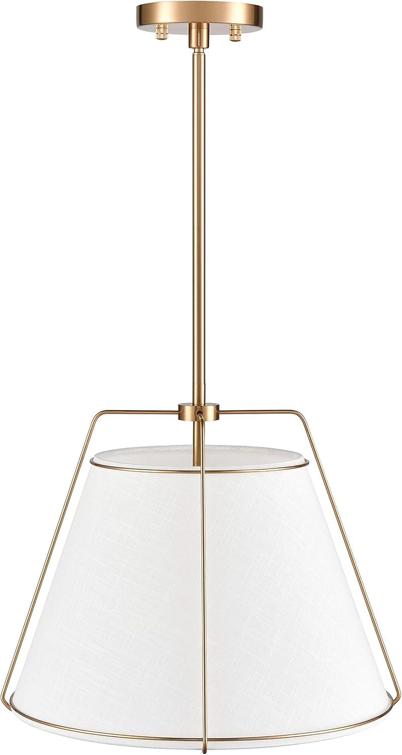 Light Society Emilio 15" Chandelier in Antique Brass/White