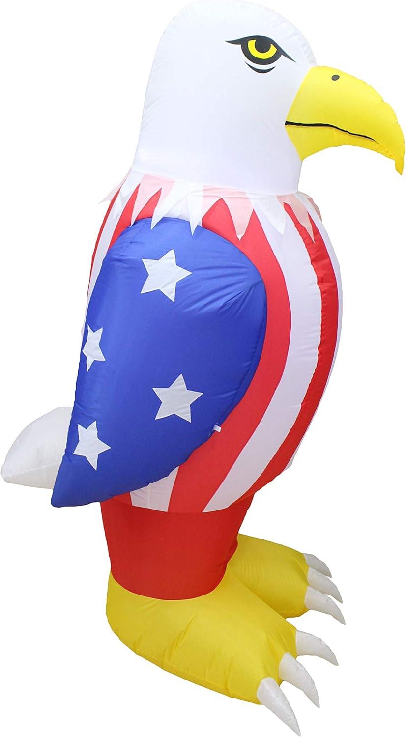 6 Foot Tall Patriotic Multicolor Inflatable Bald Eagle Decoration