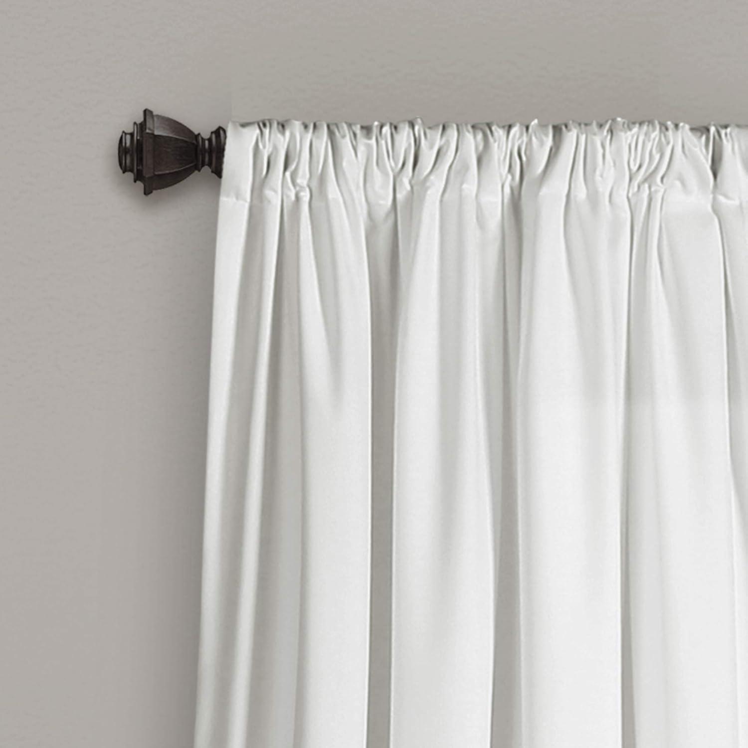 Lush Decor Allison Ruffle Polyester Semi Sheer Curtain Pair (Set of 2)