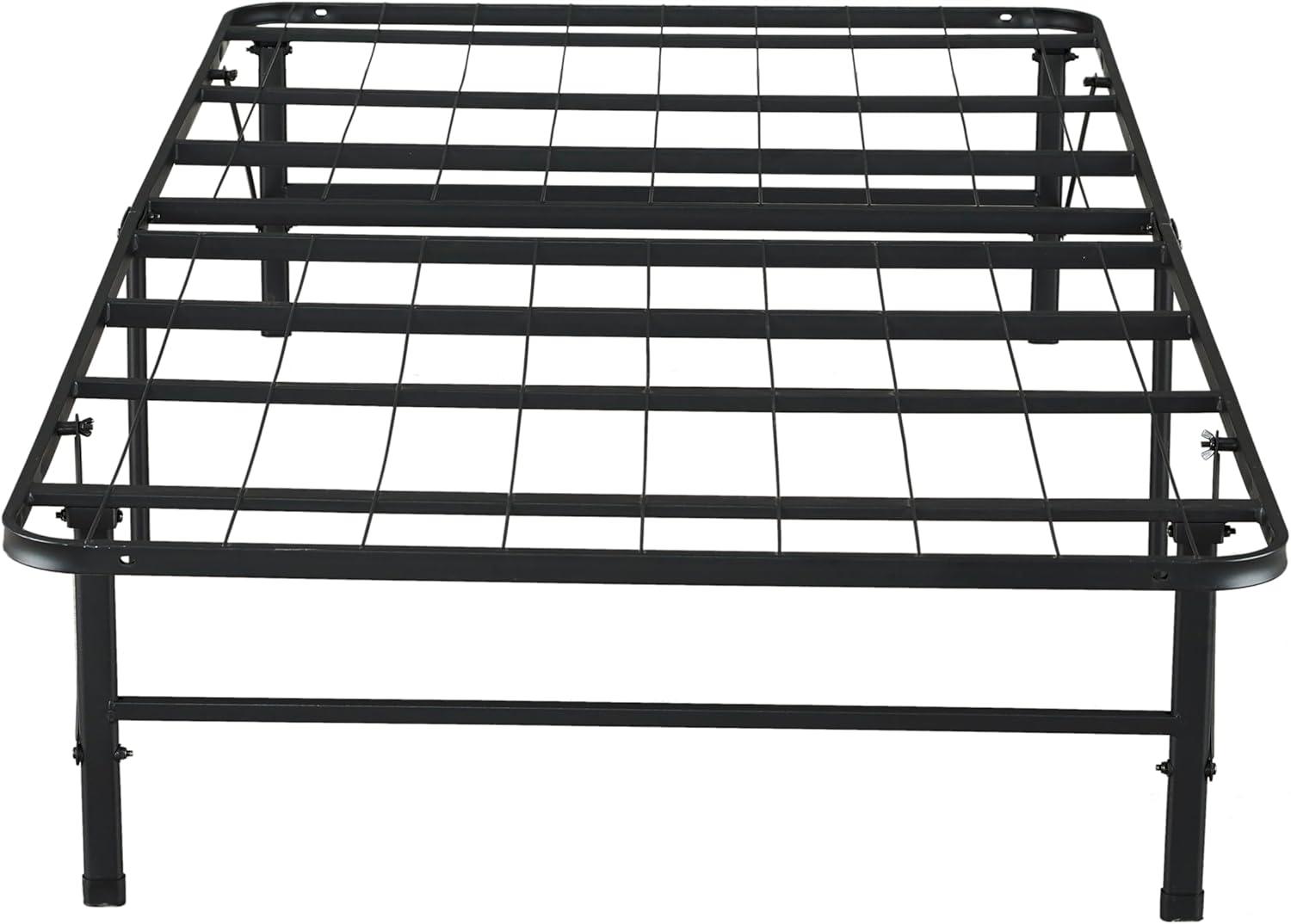 Alwyn Home Muscoy 14" Foldable Steel Bed Frame, No Box Spring Needed, Underbed Storage , Easy Assembly
