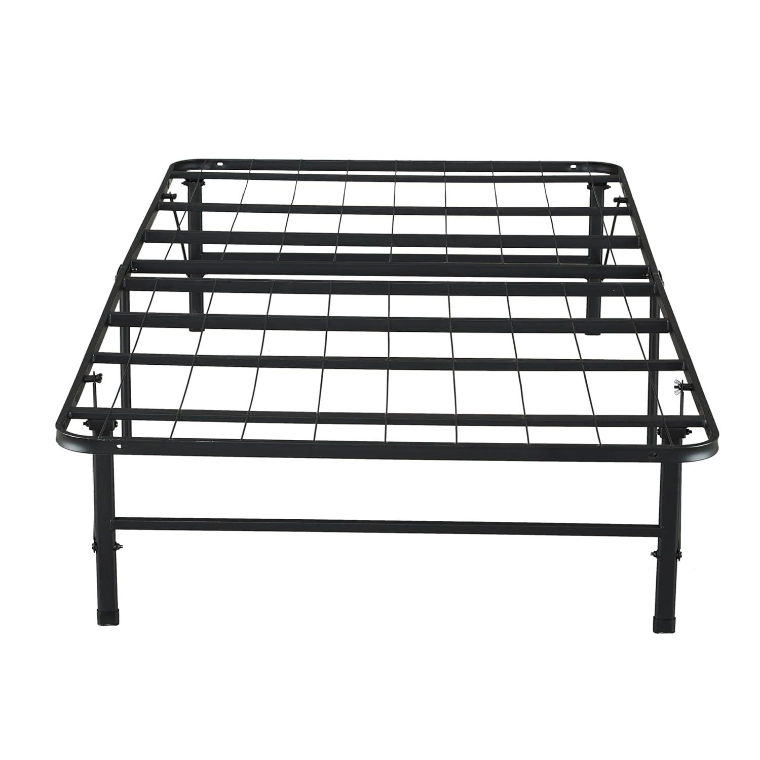 Alwyn Home Muscoy 14" Foldable Steel Bed Frame, No Box Spring Needed, Underbed Storage , Easy Assembly