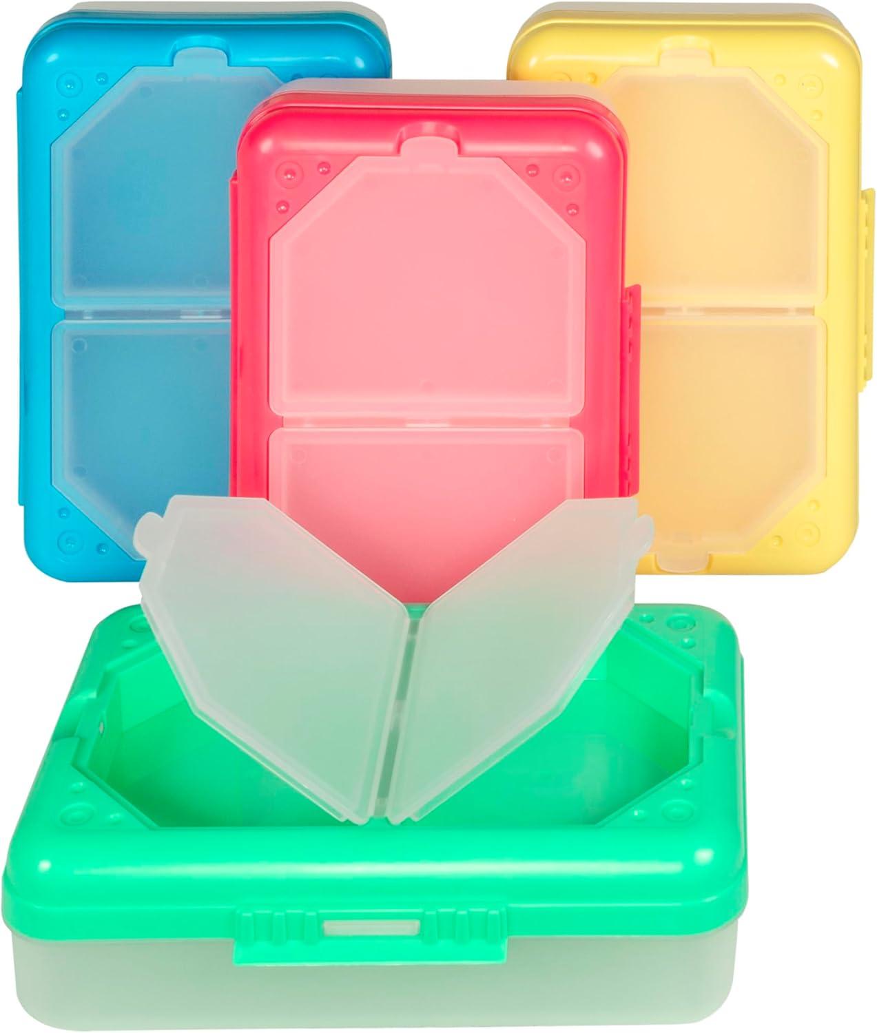 C-Line® Storage Box, 3 Compartments, Assorted Colors