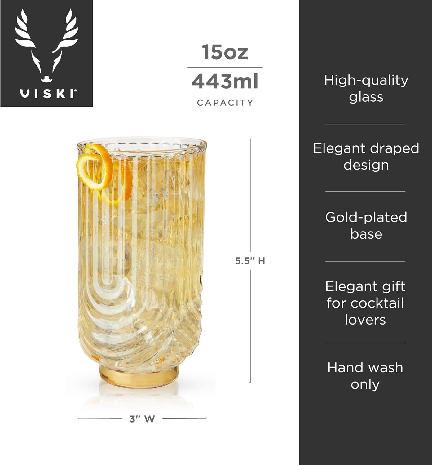 Viski Gatsby Highball Glasses
