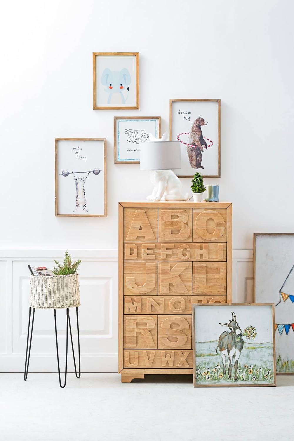 Creative Co-Op Donkey Wall Décor in Wood Frame