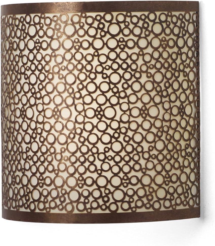 Olita Barrel Wireless Wall Sconce with Circular Bronze Overlay