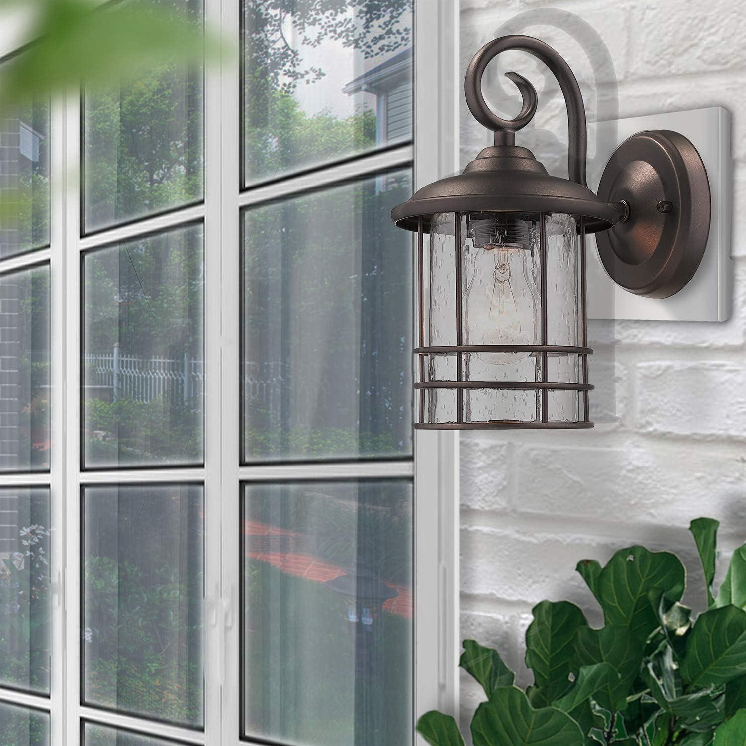 Flora 1 Light Transitional Outdoor Wall Lantern Set of 2 Oil Rubbed Bronze Bronze Oil Rubbed