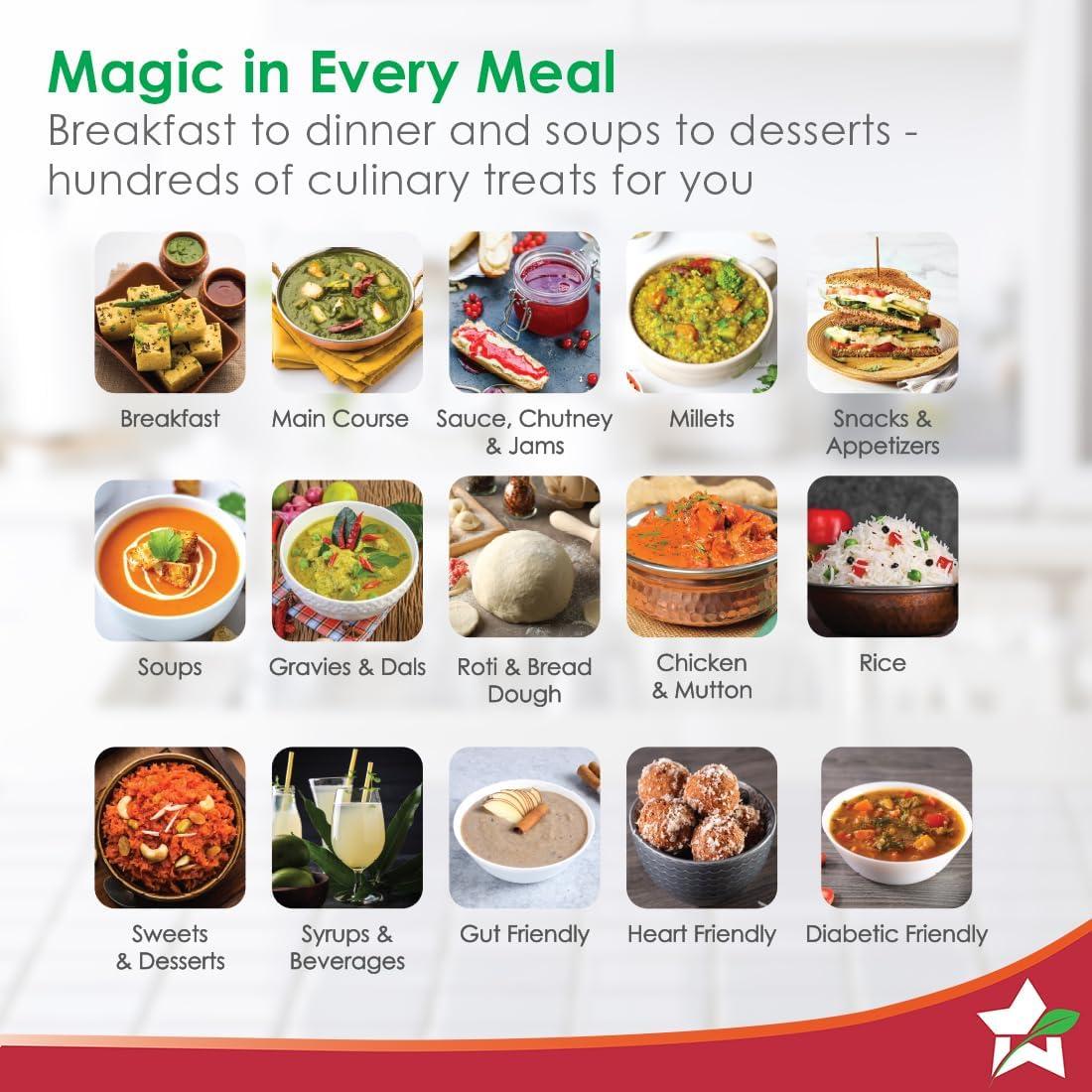 Wonderchef Chef Magic | All-in-One Kitchen Robot for Indian & International Cuisine | Automatic Chopping, Sautéing, Stirring, Kneading... | Mobile App | Recipes by Chef Sanjeev Kapoor | 2 Yr Warranty