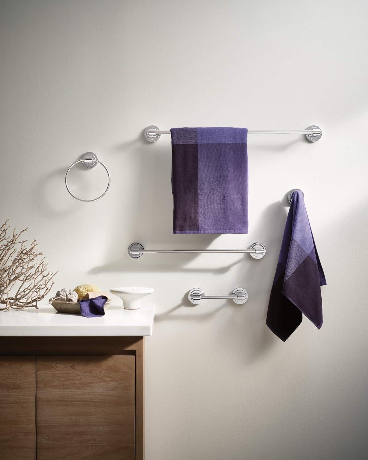 Matte Black 18-Inch Modern Wall Mounted Towel Bar