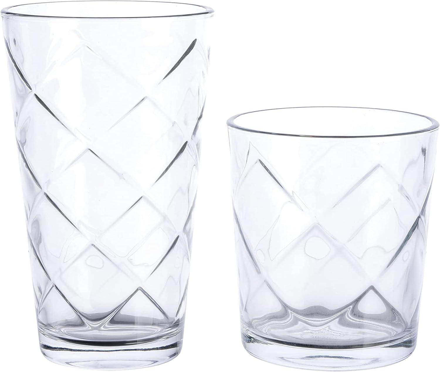 Gibson Home 16 Piece Lattice Glassware Drinkware Set