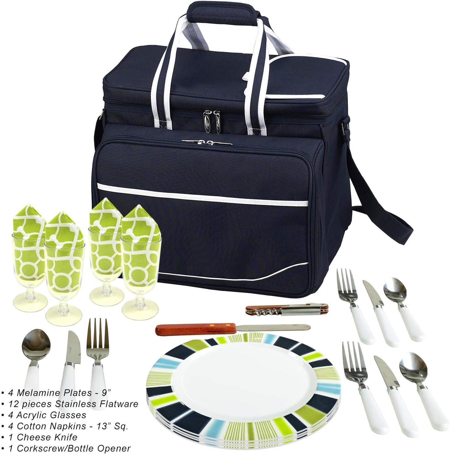 Picnic at Ascot Soft Sided Cooler with Four Person Picnic Set