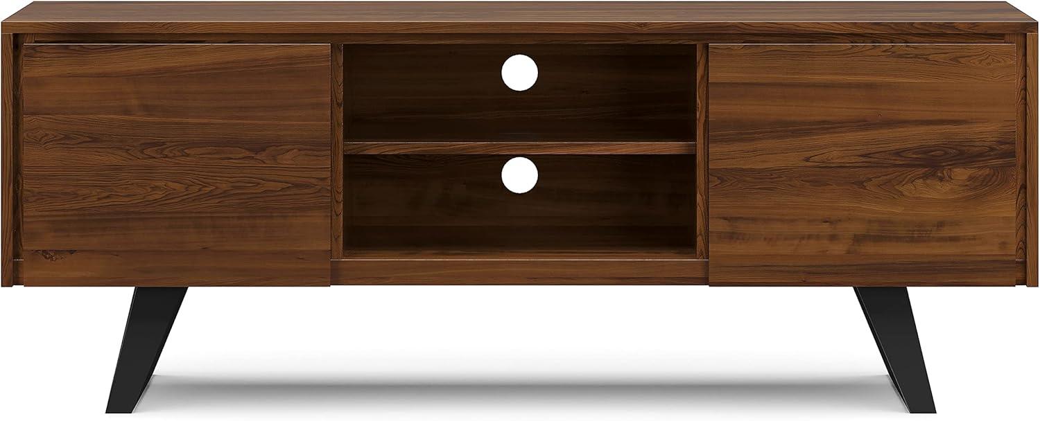 Simpli Home Lowry 63"W Solid Wood Modern Industrial TV Stand for TVs up to 70" with Storage