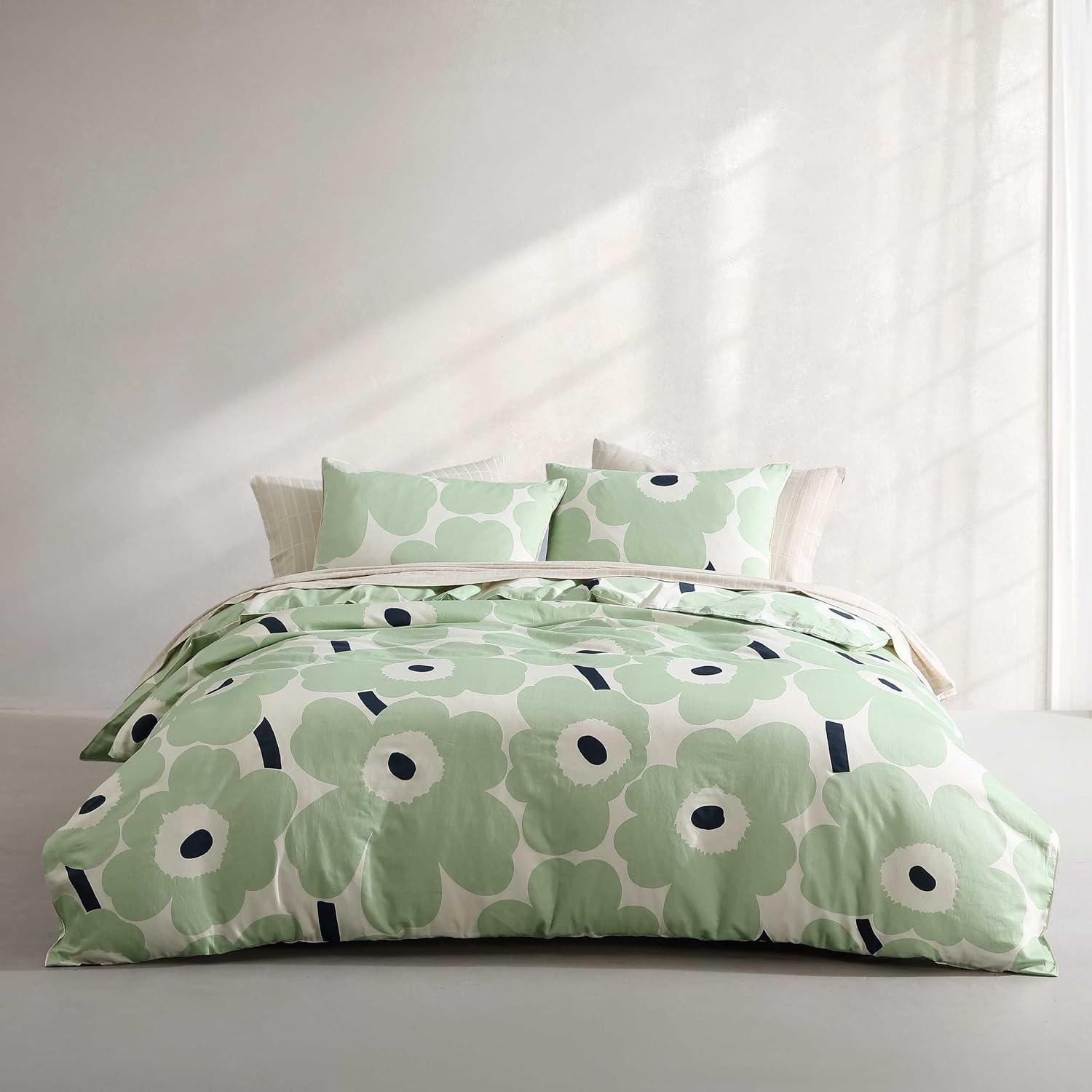 Marimekko Unikko Green/White Organic Cotton Duvet Cover Set