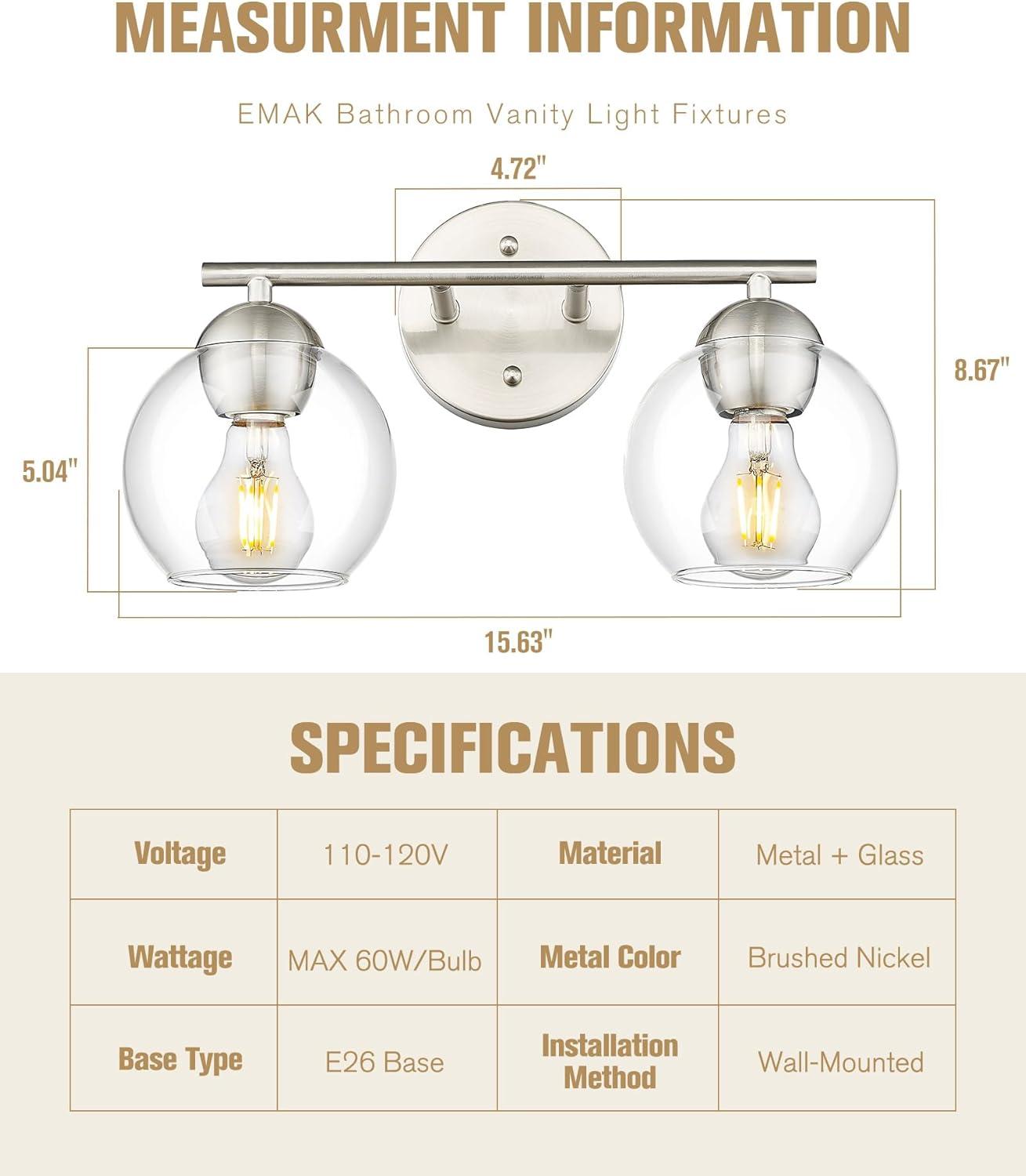 2 - Light Dimmable Vanity Light