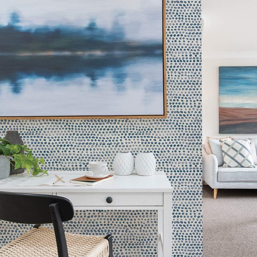 Tempaper Moire Dots Light Tan Peel and Stick Wallpaper, 20.5" x 16.5'