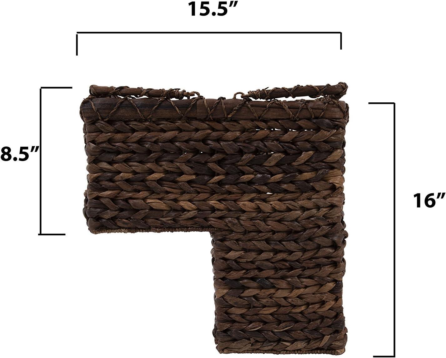Desert Fields Woven BacBac Leaf Stair Basket, 16" x 10" x 15.5", Natural