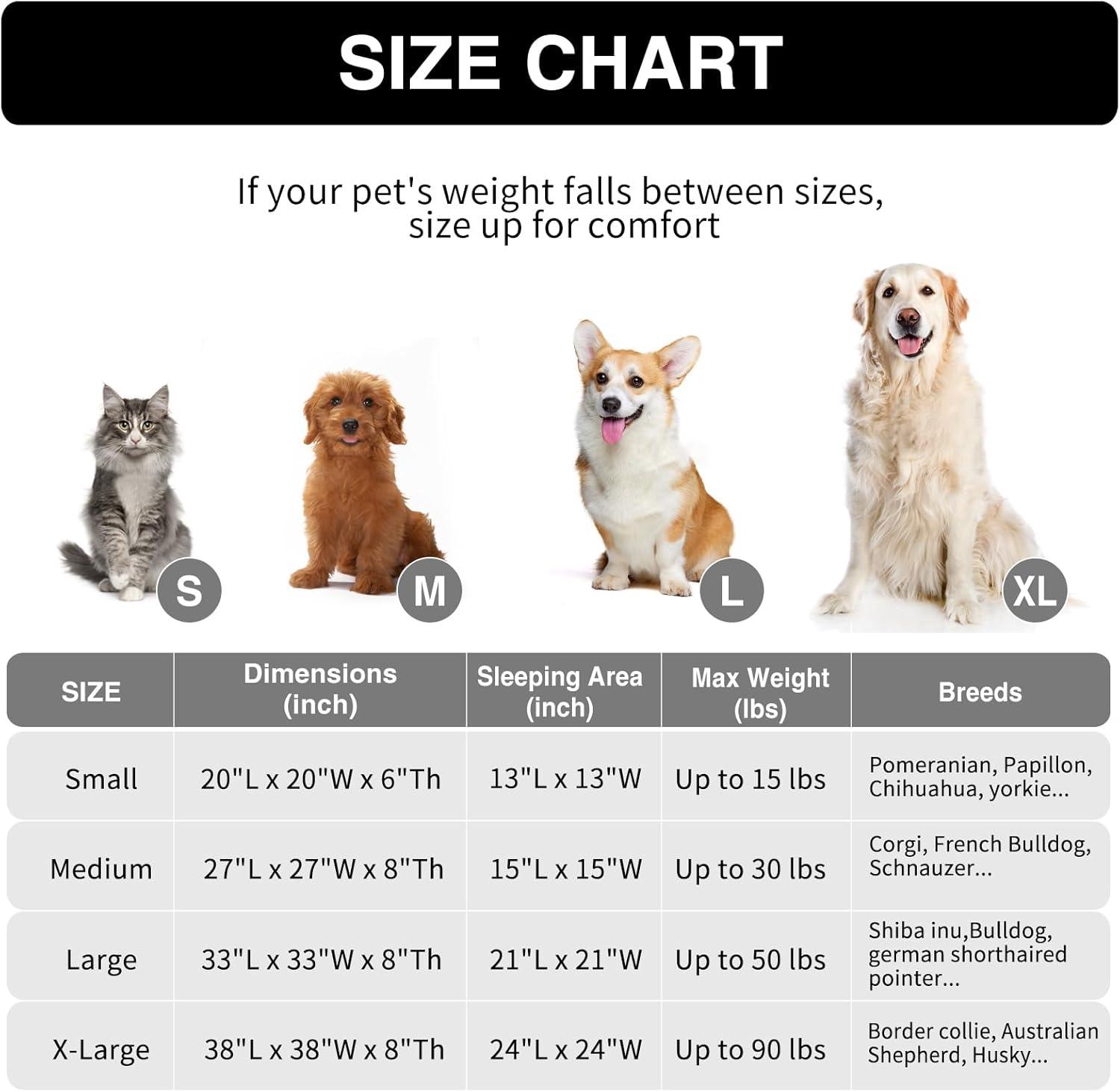 MFOX Calming Dog Bed (S/M/L/XL) for Medium and Large Dogs Comfortable Pet Bed Faux Fur Donut Cuddler Up to 15/30/50/90lbs