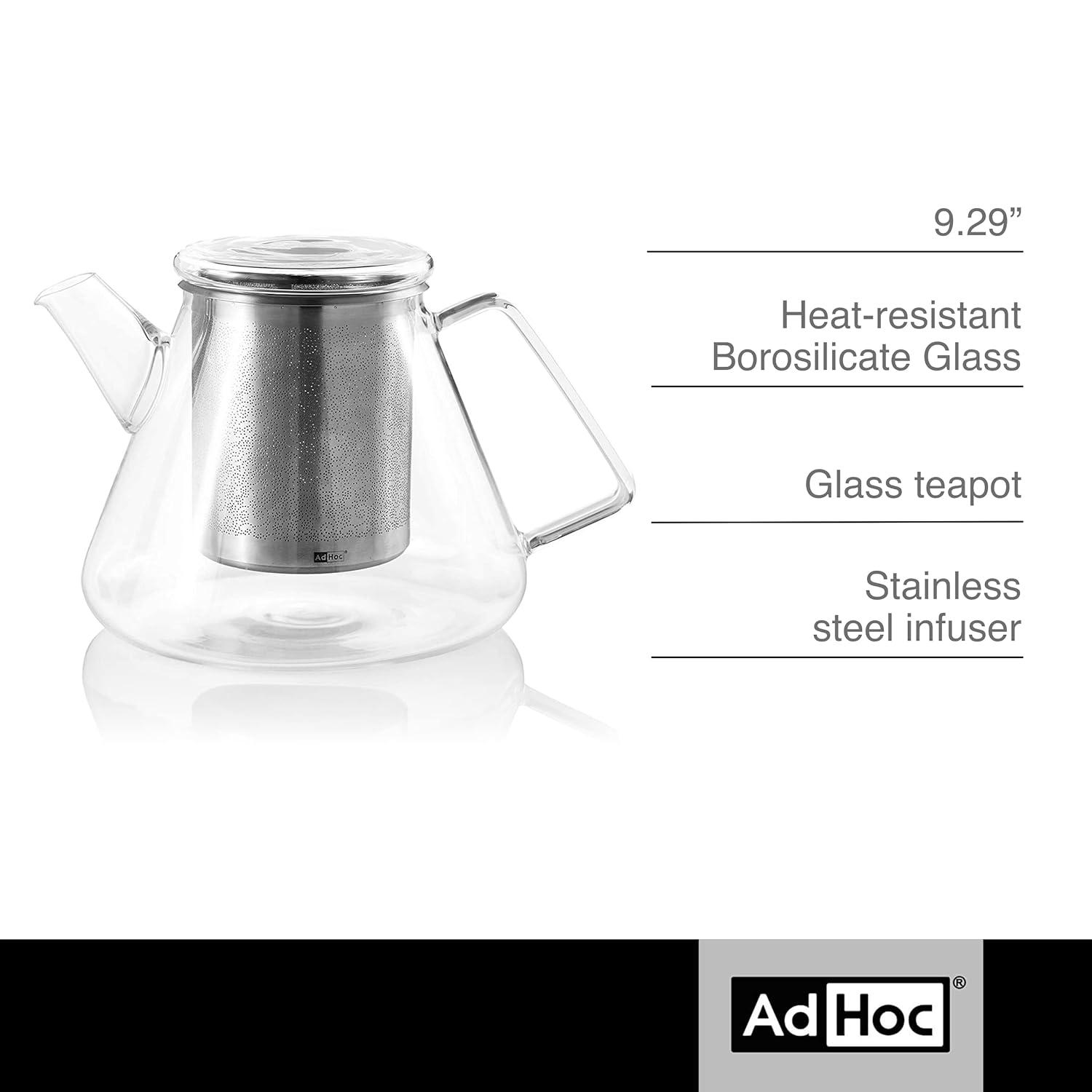 AdHoc AdHoc Orient+ Glass Teapot and Removable Infuser for Loose Leaf Tea 50oz