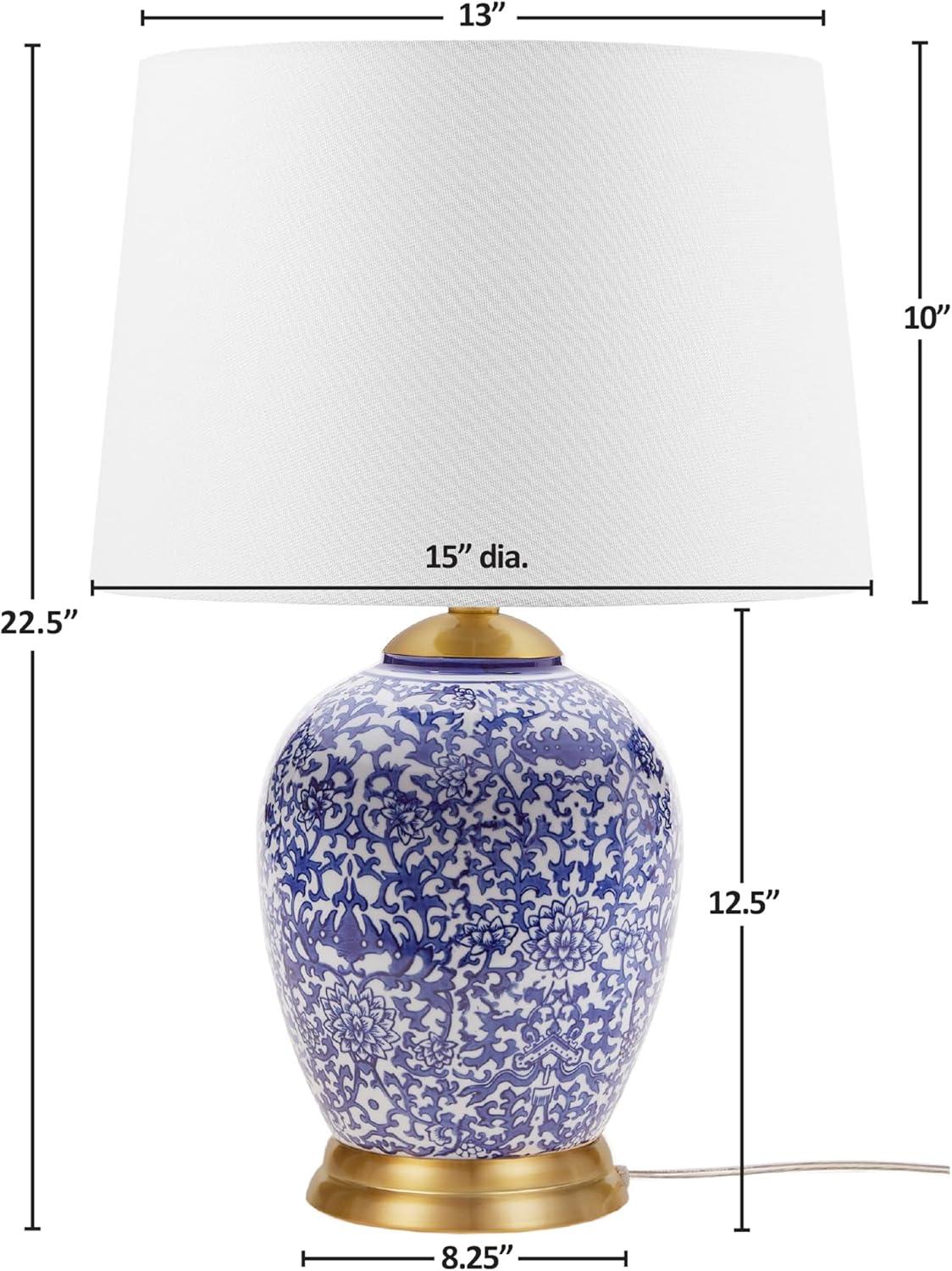 Mystique Blue Ceramic Ginger Jar Table Lamp