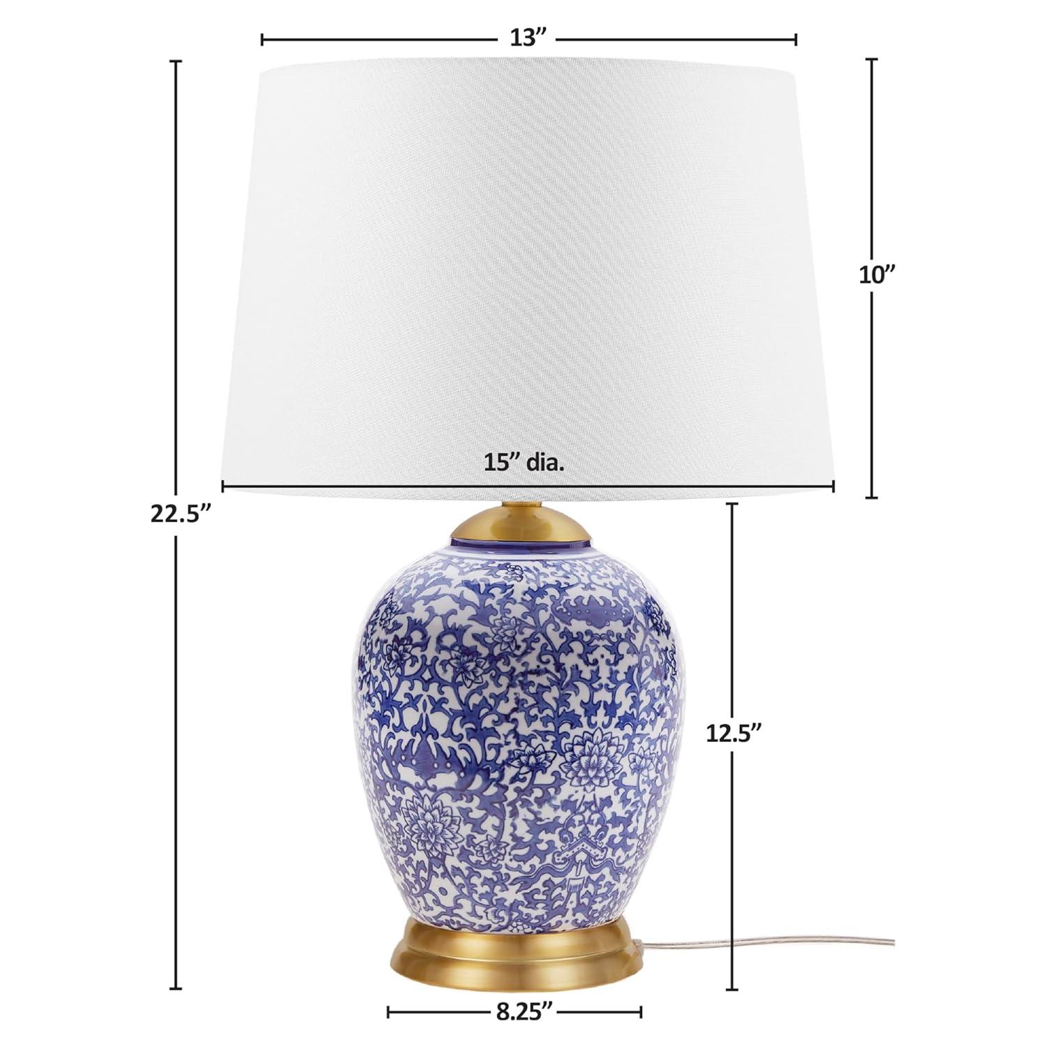 Hampton Hill Mystique Blue Ceramic Ginger Jar Table Lamp