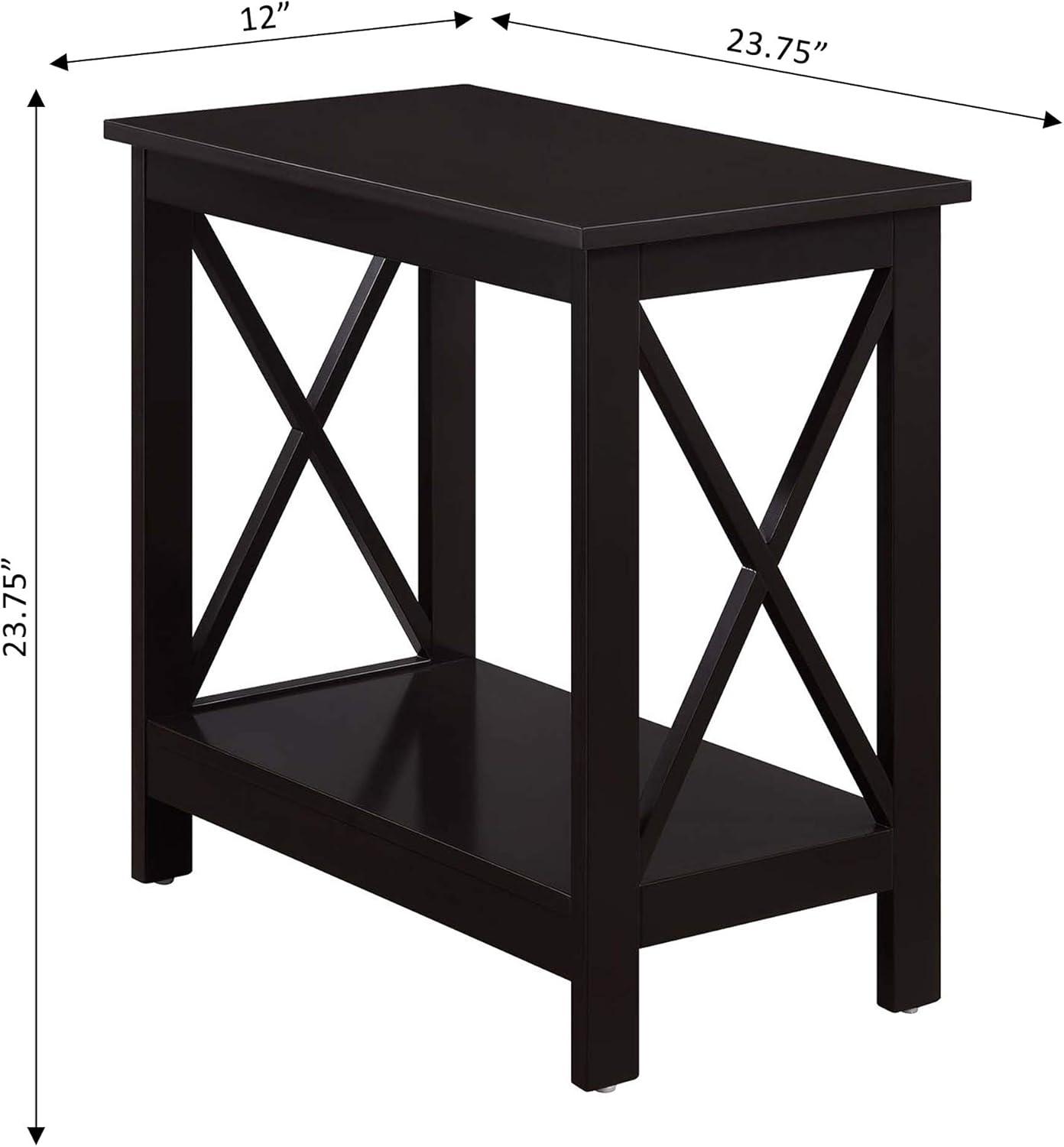 23.75 x 12 x 23.75 in. Oxford Chairside End Table with Shelf, Espresso