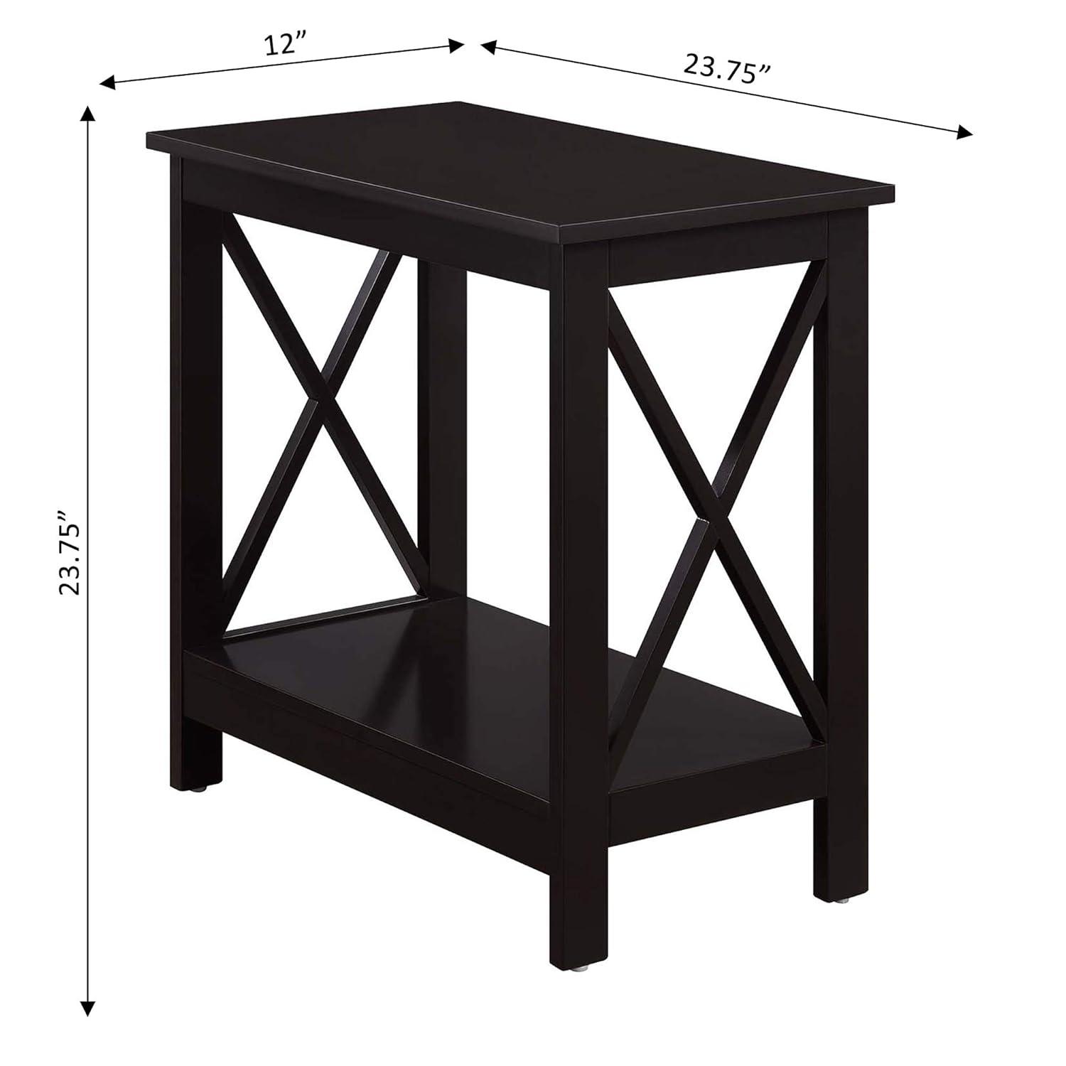 23.75 x 12 x 23.75 in. Oxford Chairside End Table with Shelf, Espresso