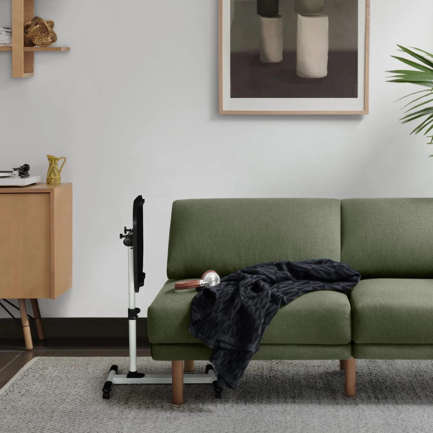 MoNiBloom Mobile Computer Desk, Adjustable Height Standing Table, Laptop Desk Rolling Sit-Stand with Wheels