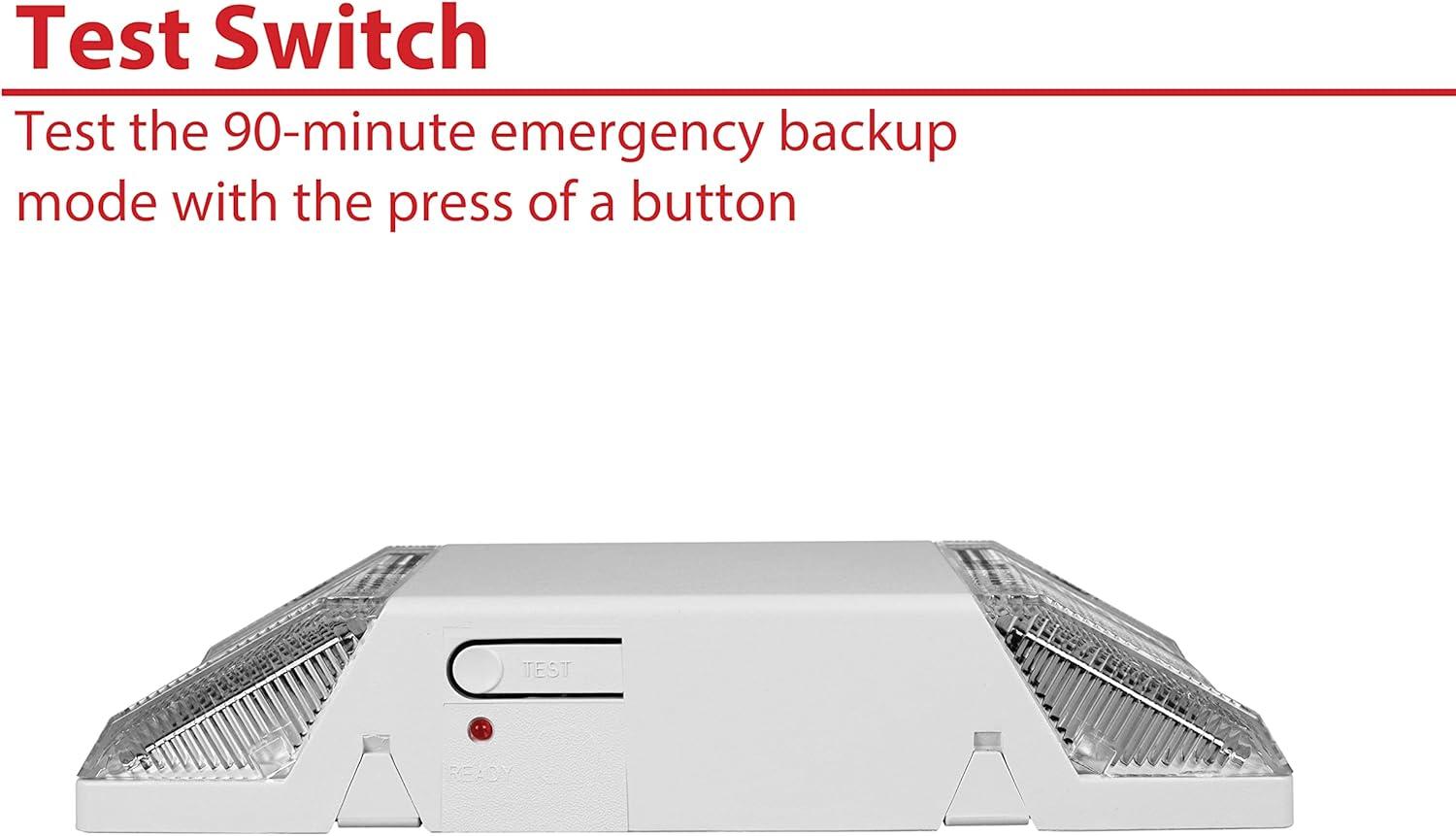 White Compact LED Emergency Light Fixture with Integrated LEDs