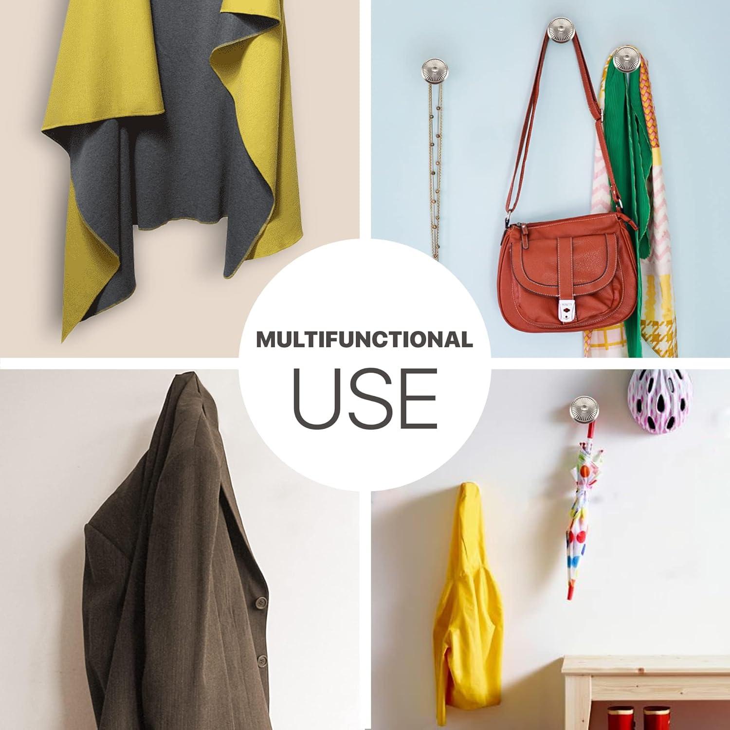 Deco Window 2 Pcs Curtain Holdback for Curtains Wall Mounted Metal Drapery Disc Leaf Hook for Sheer and Blackout Panels (Black Matt)